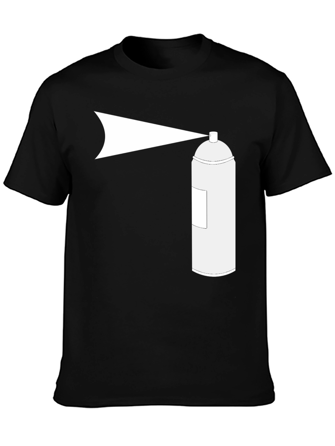 Spray Paint Graphic Tee - Black Cotton T-Shirt