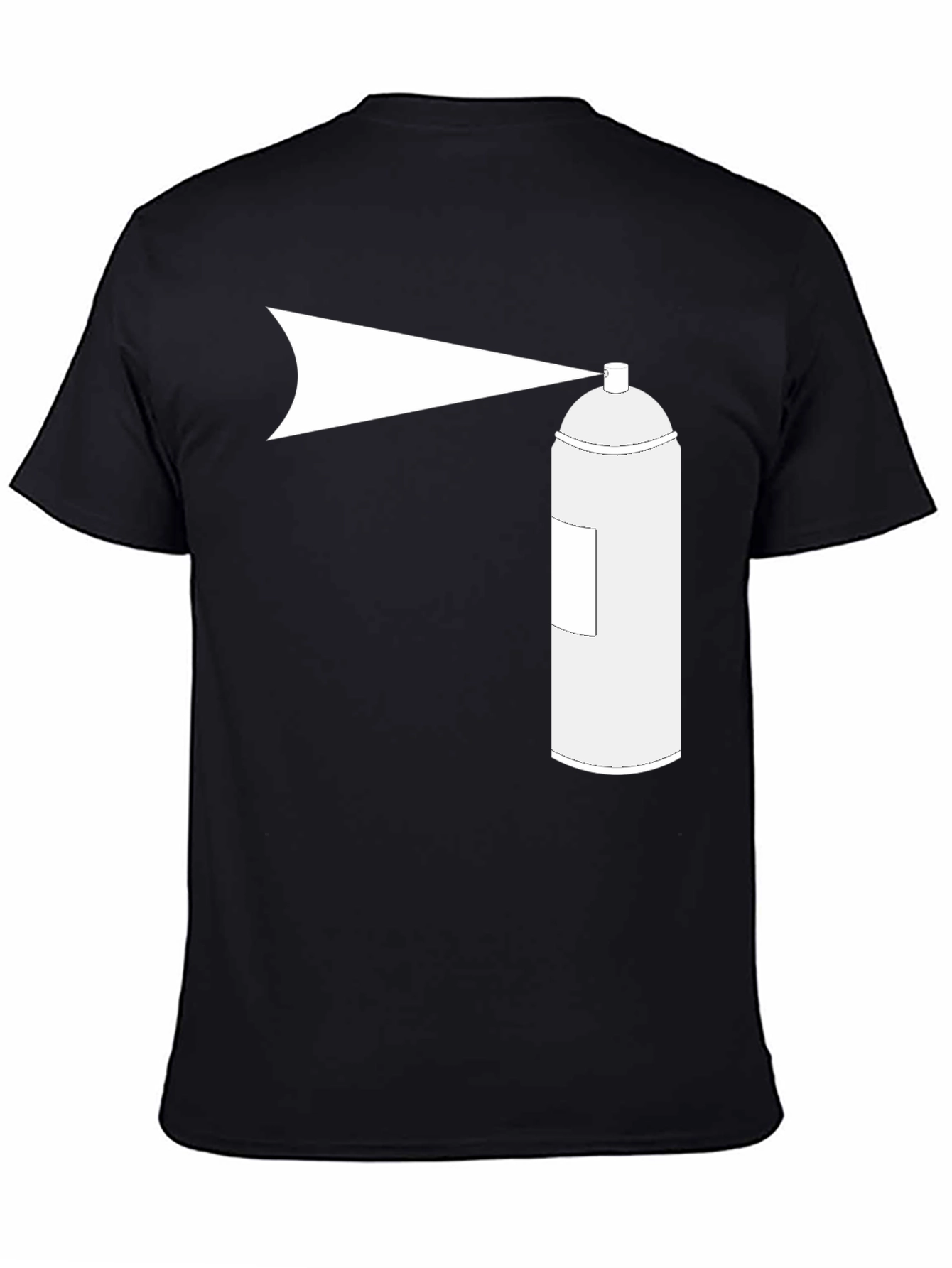 Spray Paint Graphic Tee - Black Cotton T-Shirt