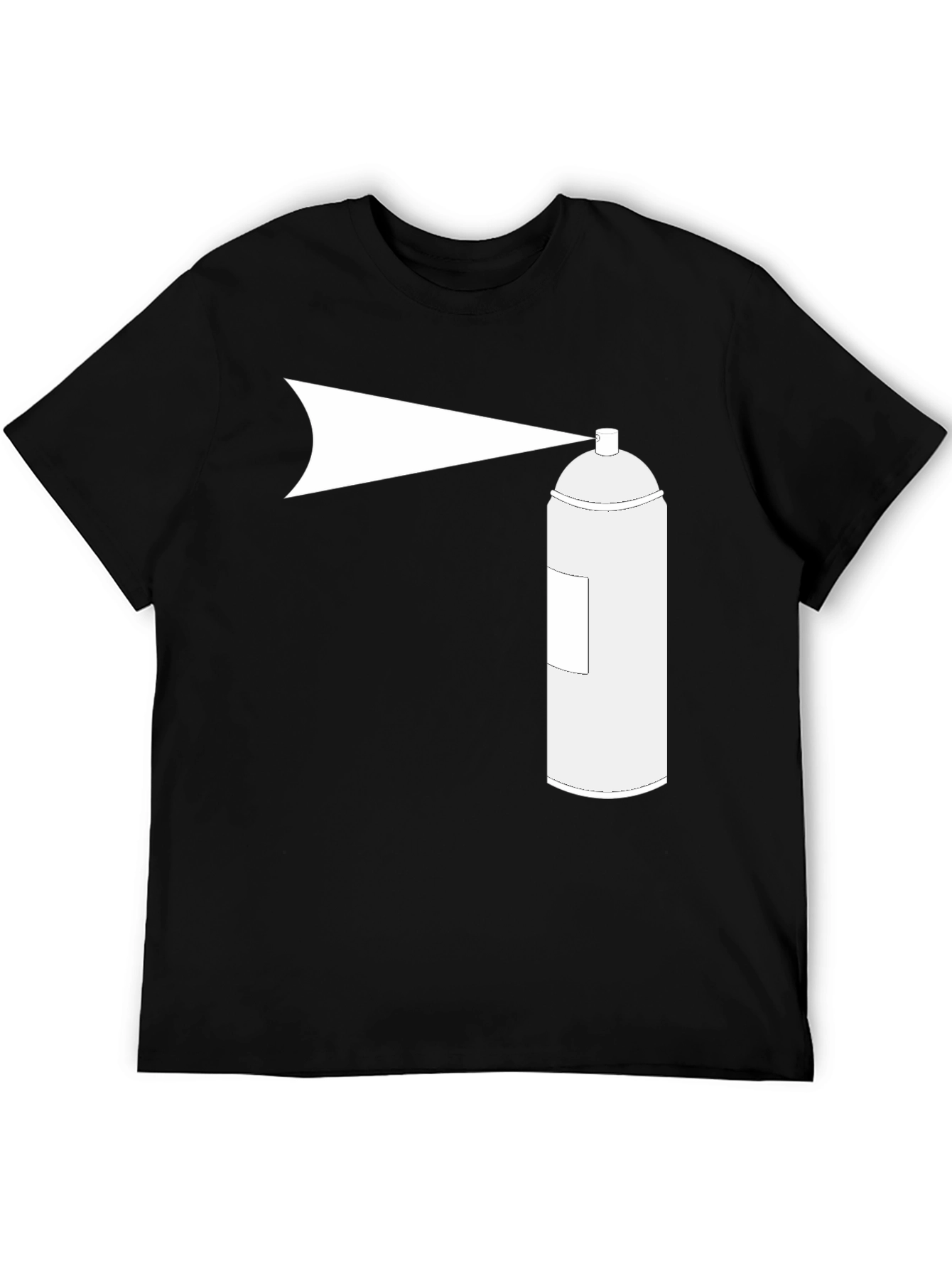 Spray Paint Graphic Tee - Black Cotton T-Shirt