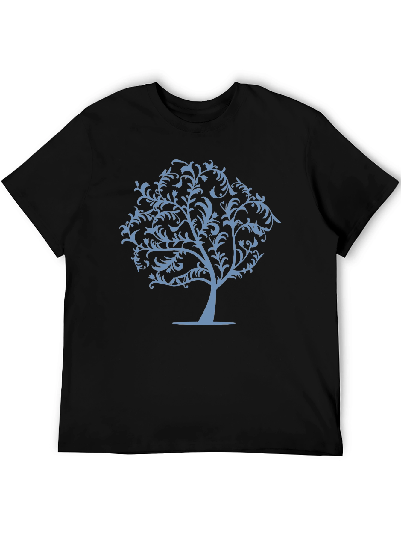 Stylish Tree Graphic T-Shirt - Black