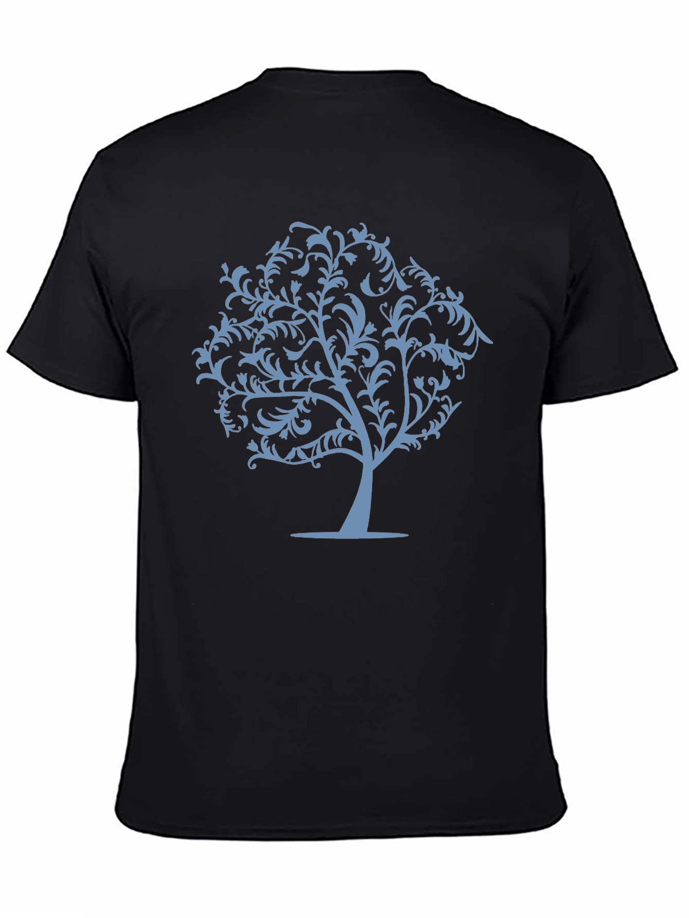 Stylish Tree Graphic T-Shirt - Black