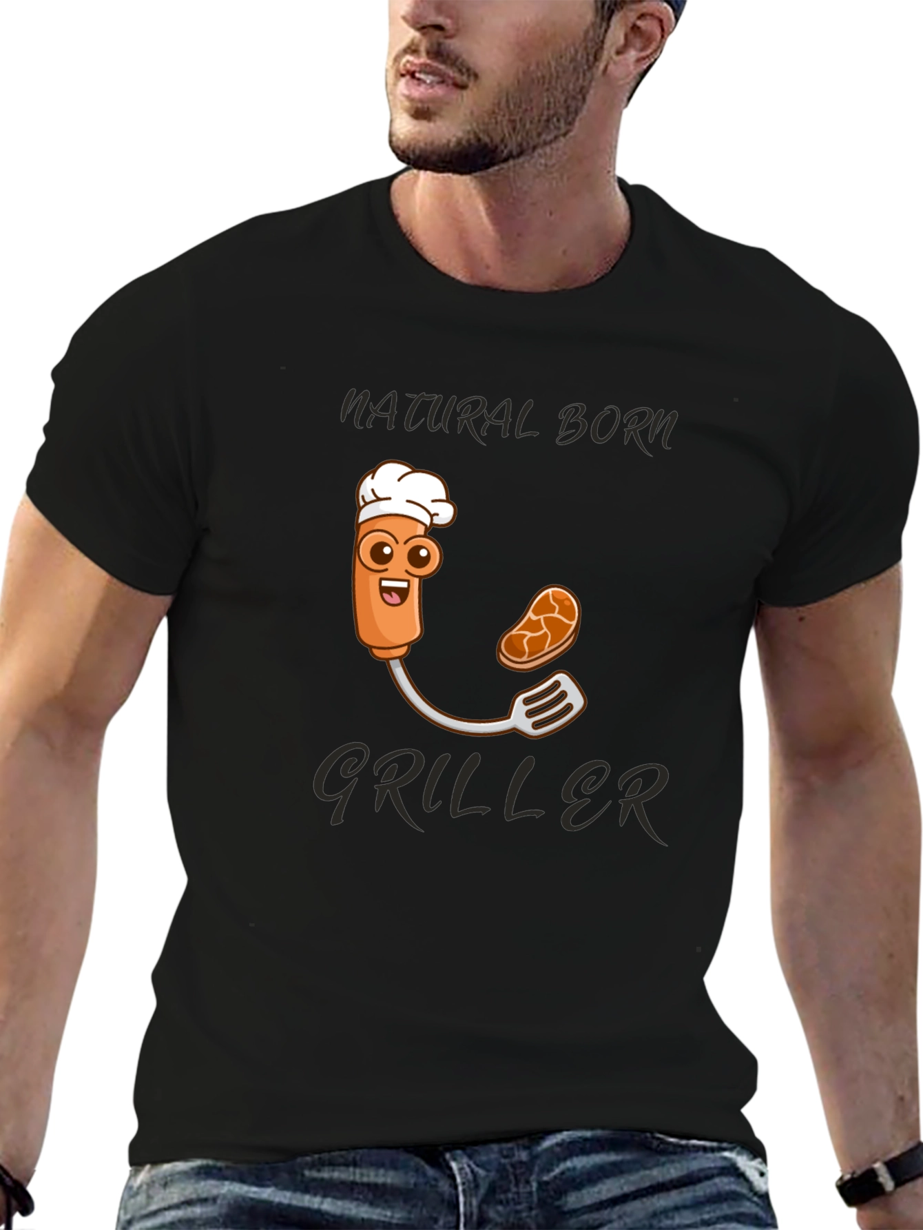 Natural Born Griller T-Shirt - Funny BBQ Design