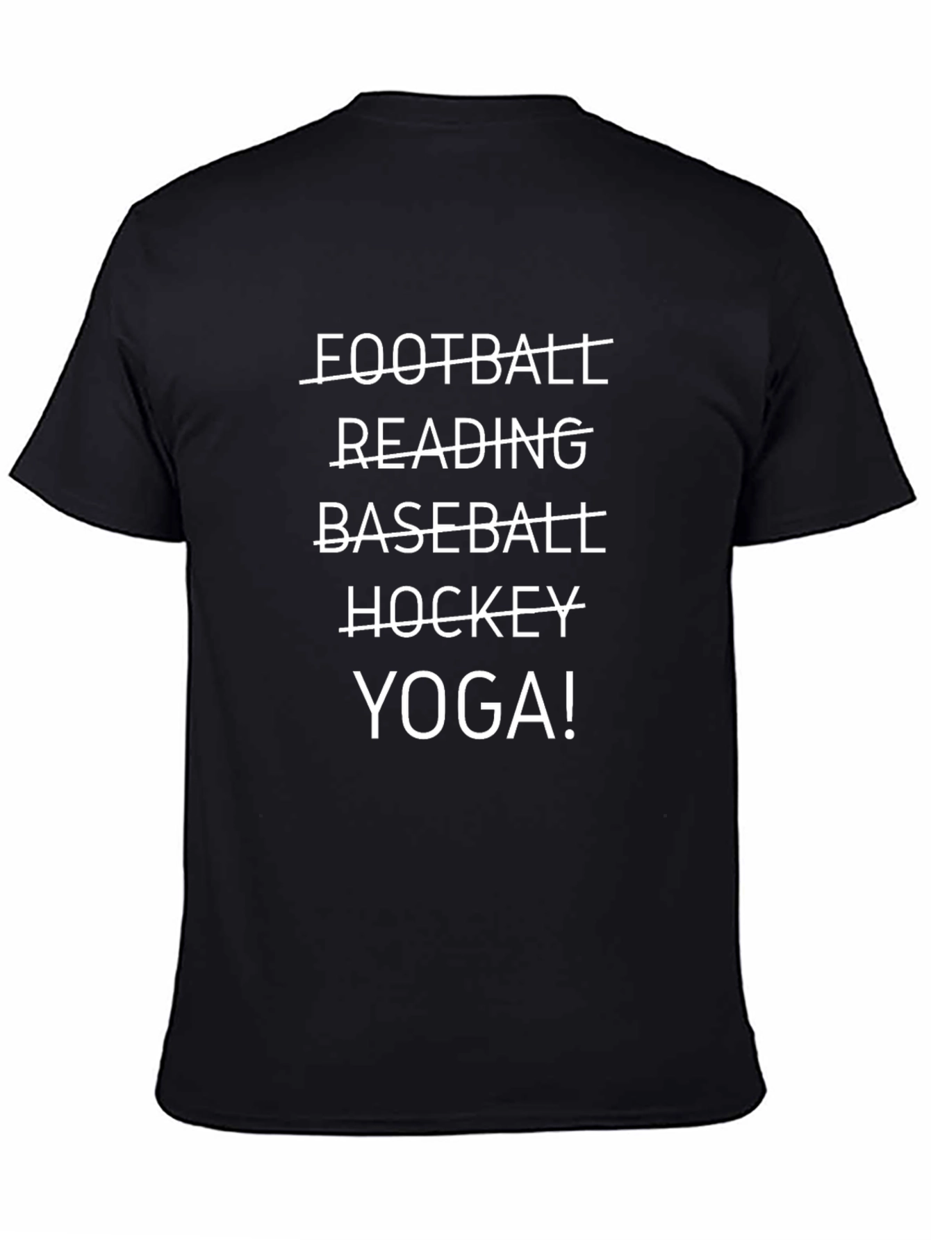 Funny Yoga T-Shirt: Football Reading Baseball Hockey