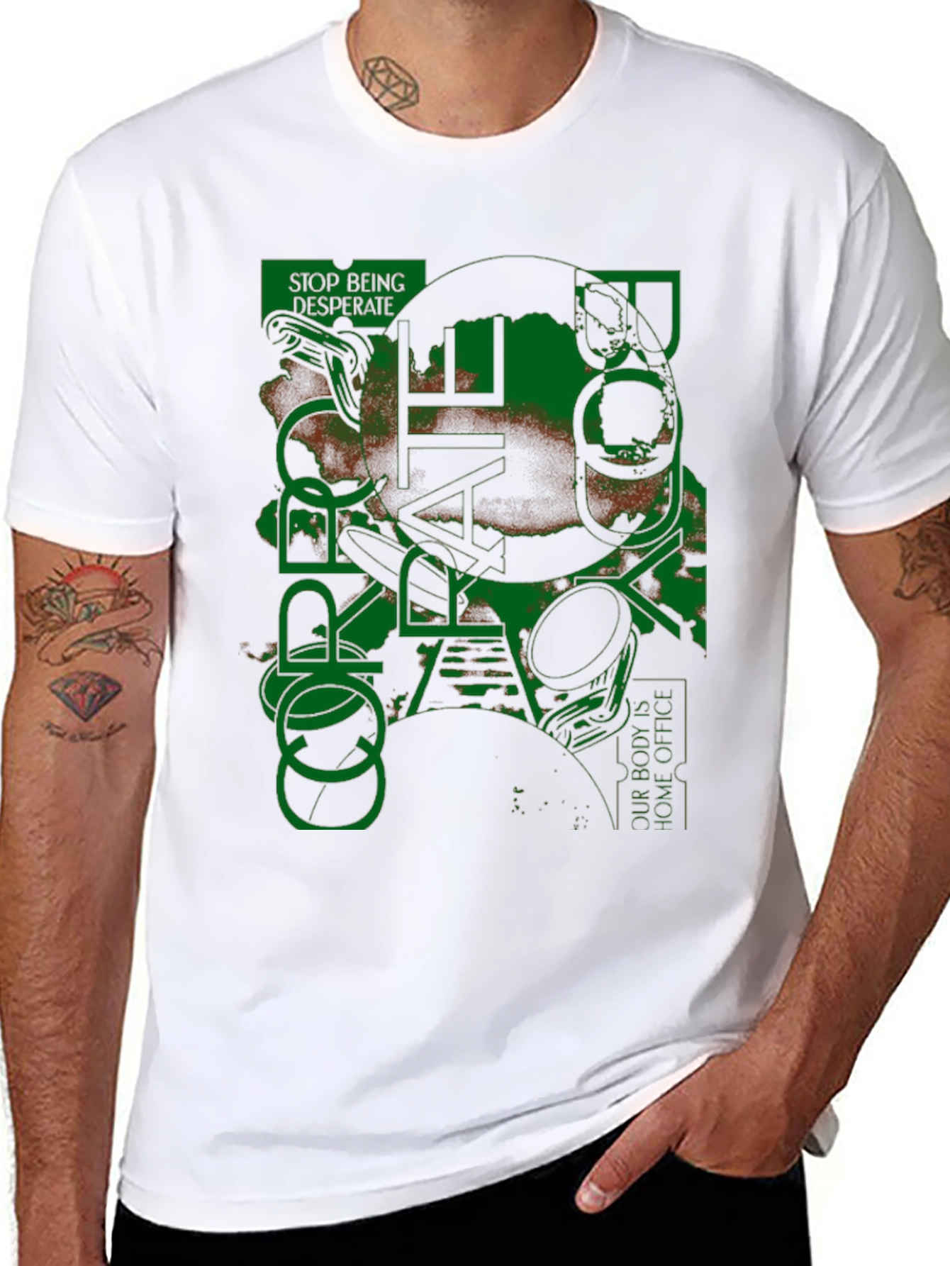 Abstract Graphic Tee - Stop Being Desperate T-Shirt