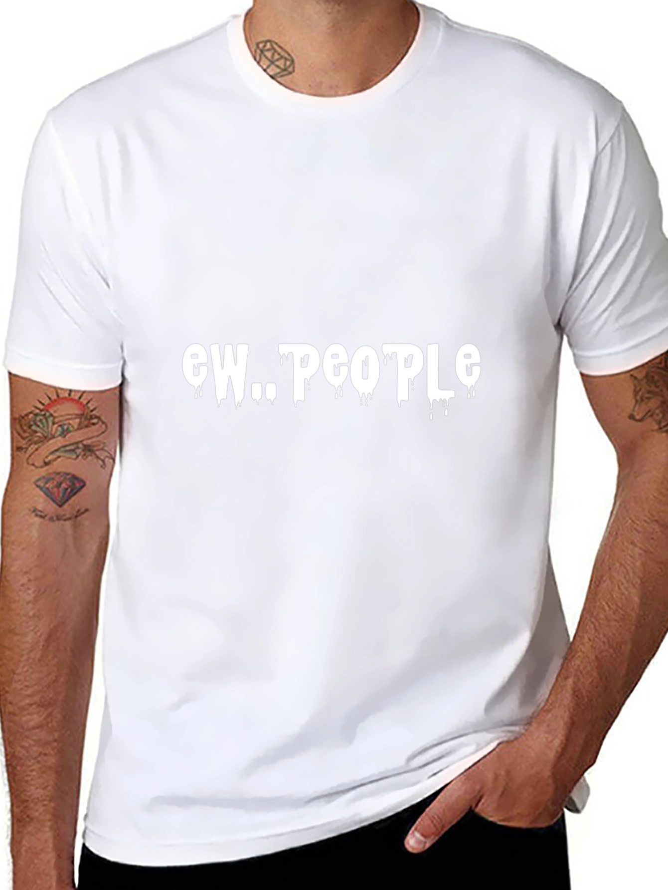 Ew People Graphic Tee - Black Casual T-Shirt
