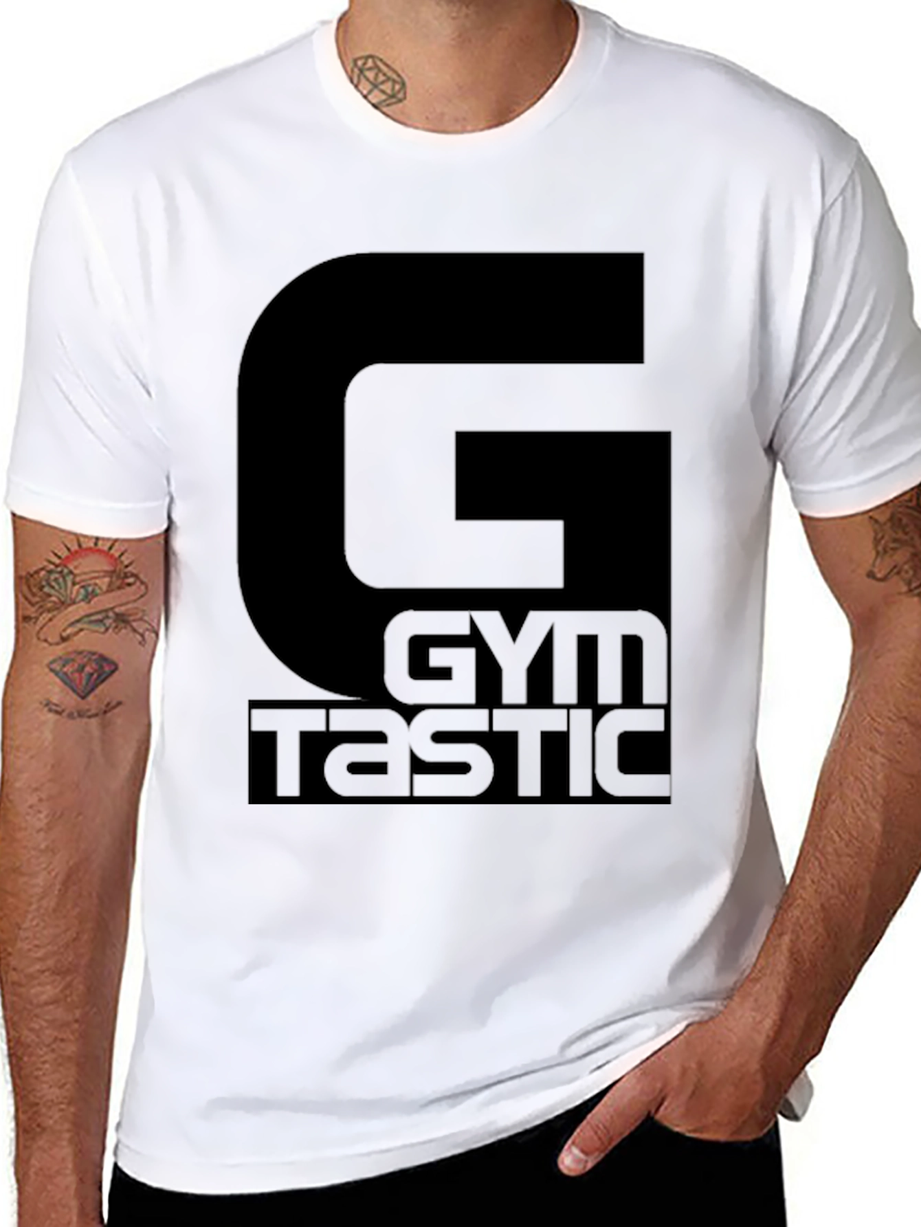 Mens Black Gymtastic Graphic T-Shirt