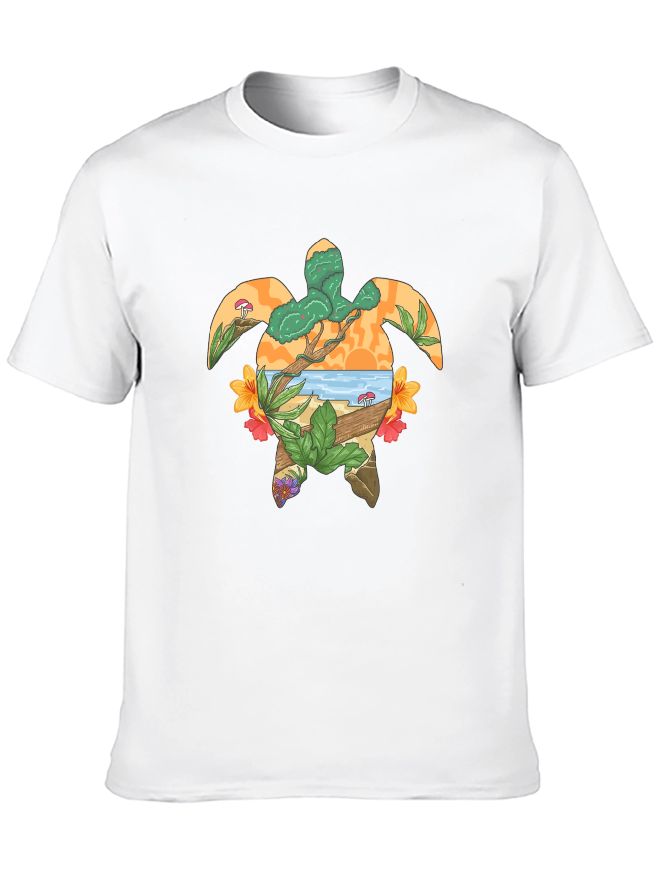 Turtle Island Graphic Tee - Black Cotton T-Shirt