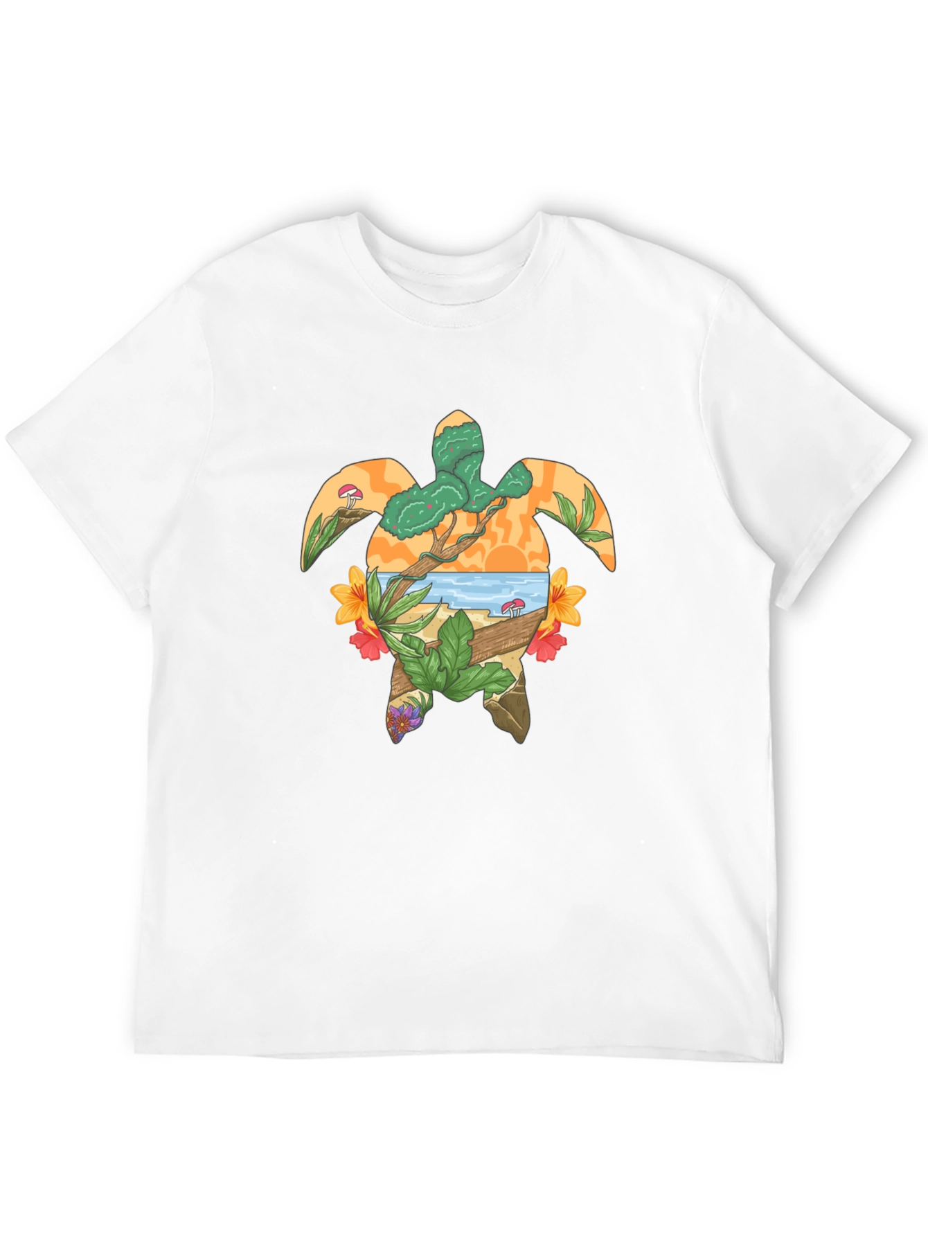Turtle Island Graphic Tee - Black Cotton T-Shirt
