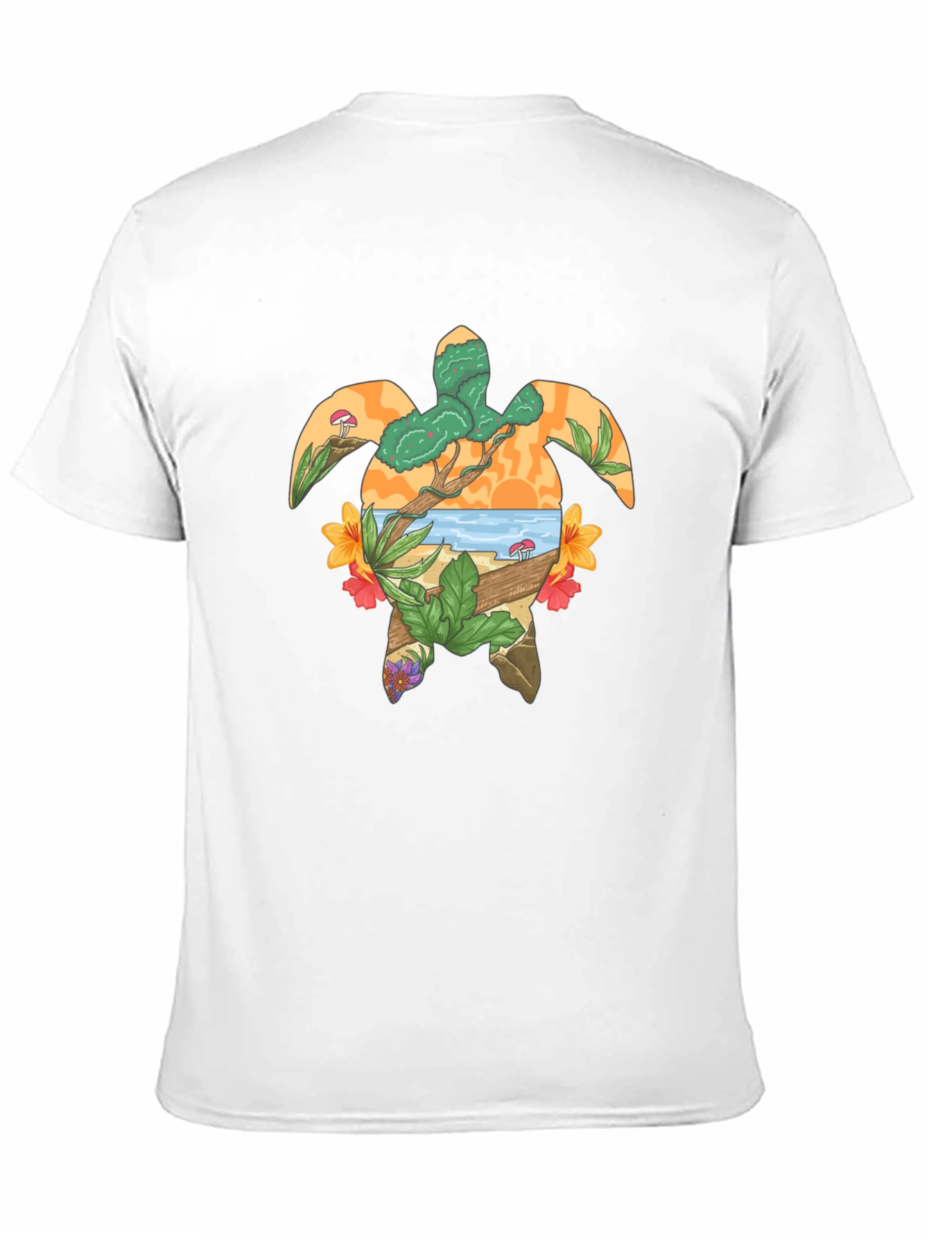 Turtle Island Graphic Tee - Black Cotton T-Shirt