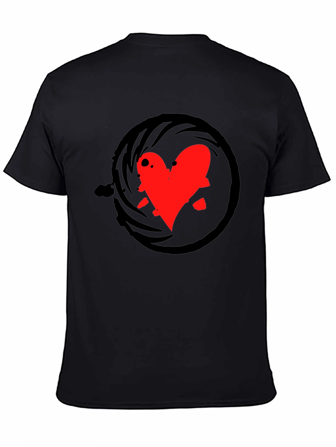 Heart Swirl Black T-Shirt
