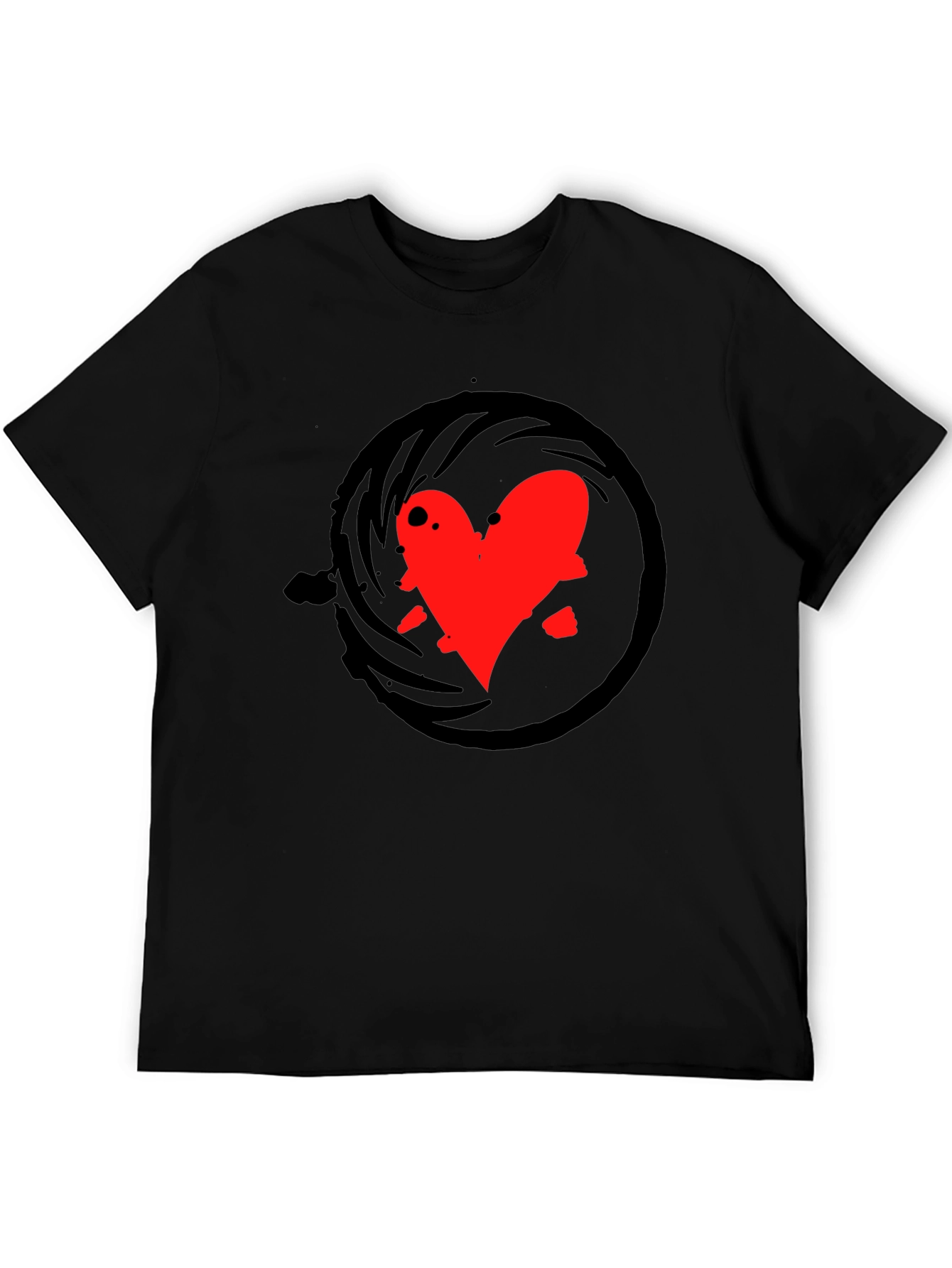 Heart Swirl Black T-Shirt