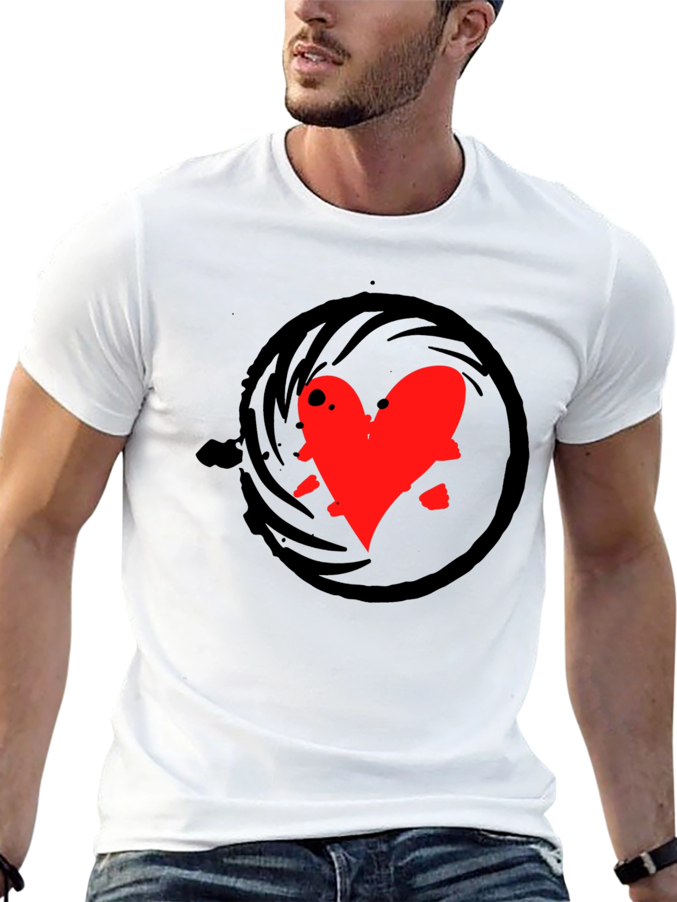 Heart Swirl Black T-Shirt