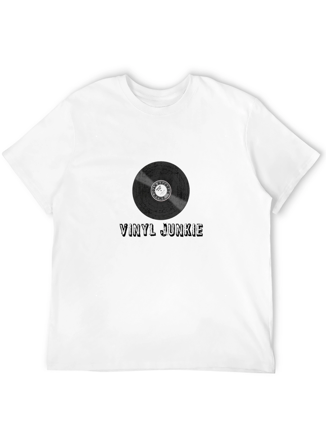 Vinyl Junkie Graphic Tee - Black Cotton T-Shirt