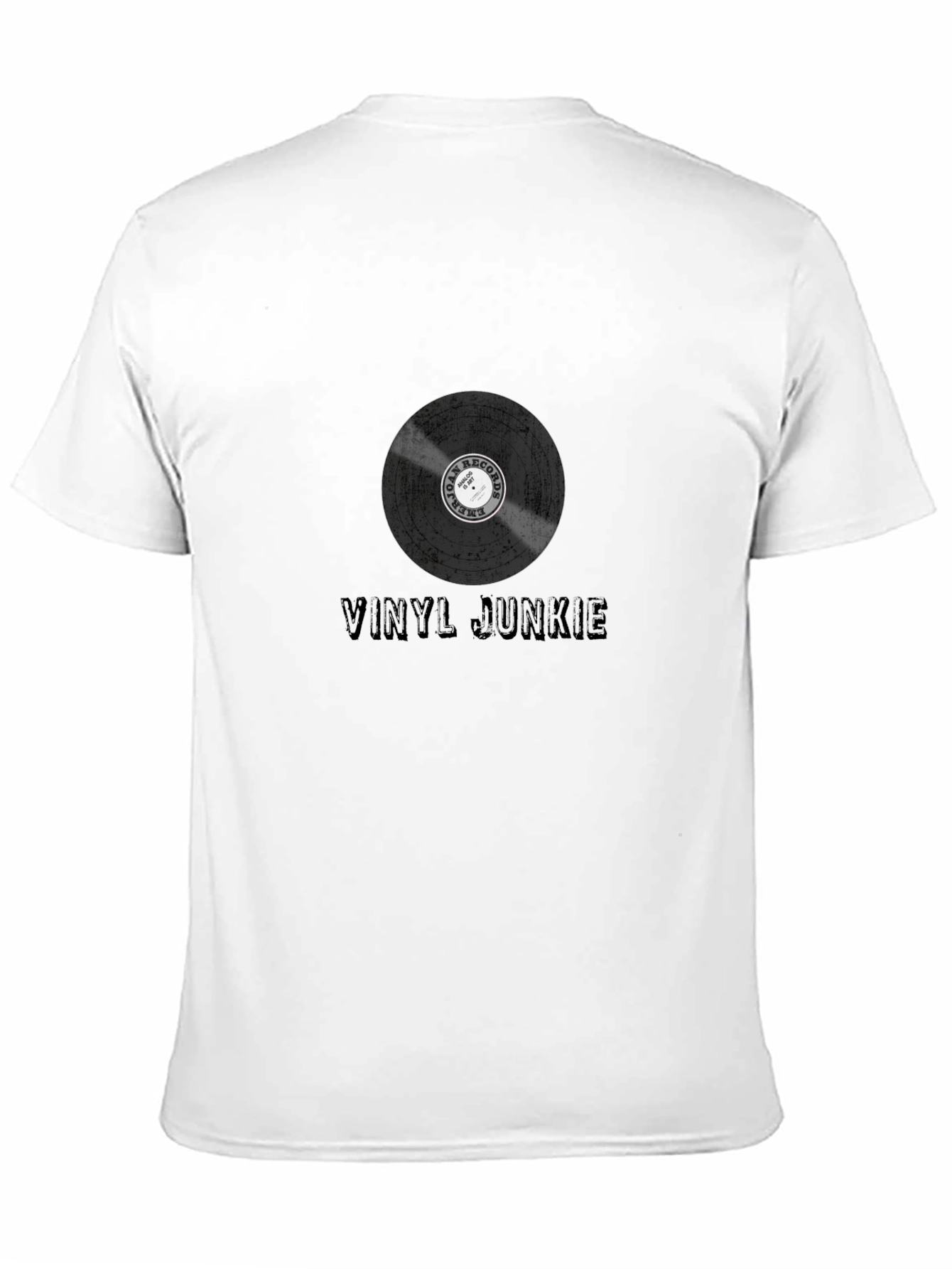 Vinyl Junkie Graphic Tee - Black Cotton T-Shirt