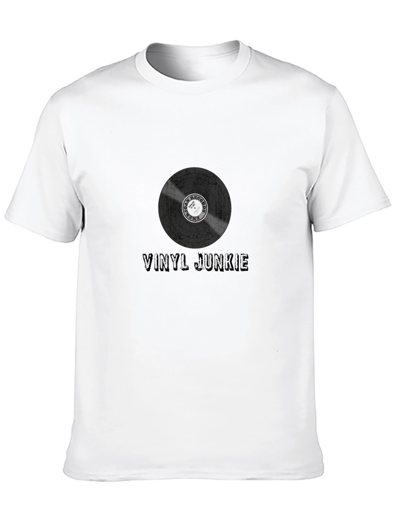 Vinyl Junkie Graphic Tee - Black Cotton T-Shirt