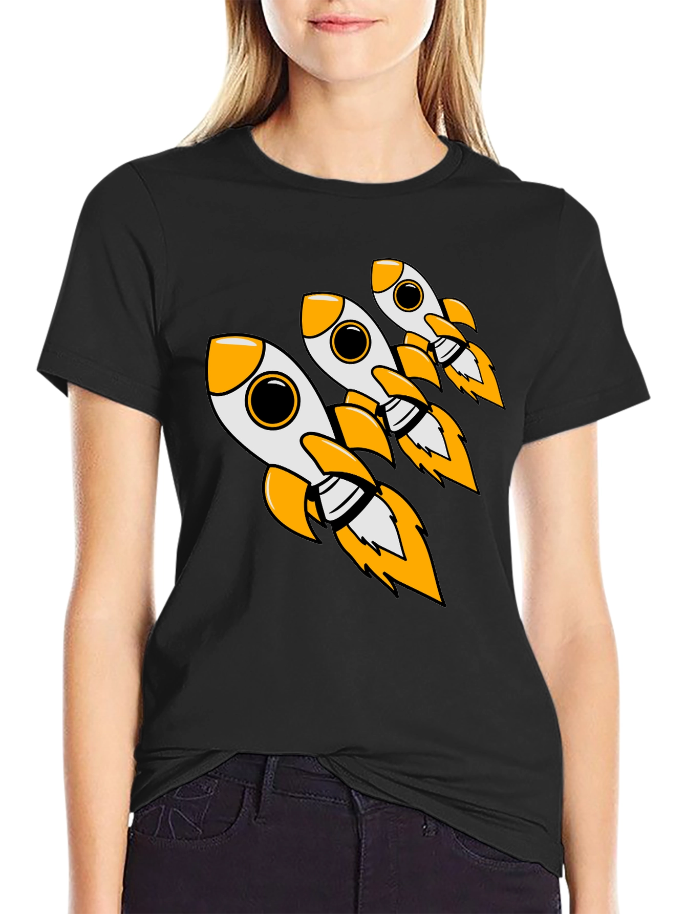 Rocket Launch T-Shirt - Black Cotton Blend