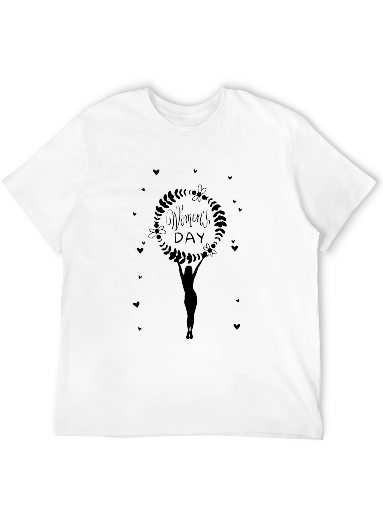 Womens Day Graphic Tee - Black Crew Neck