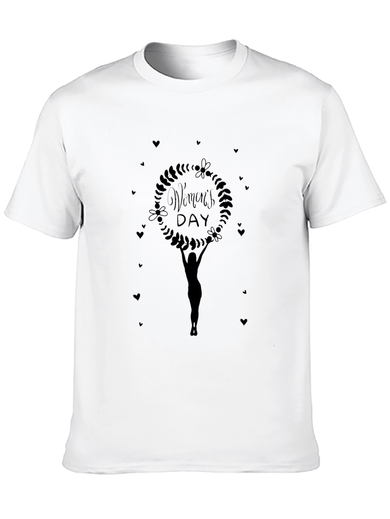 Womens Day Graphic Tee - Black Crew Neck