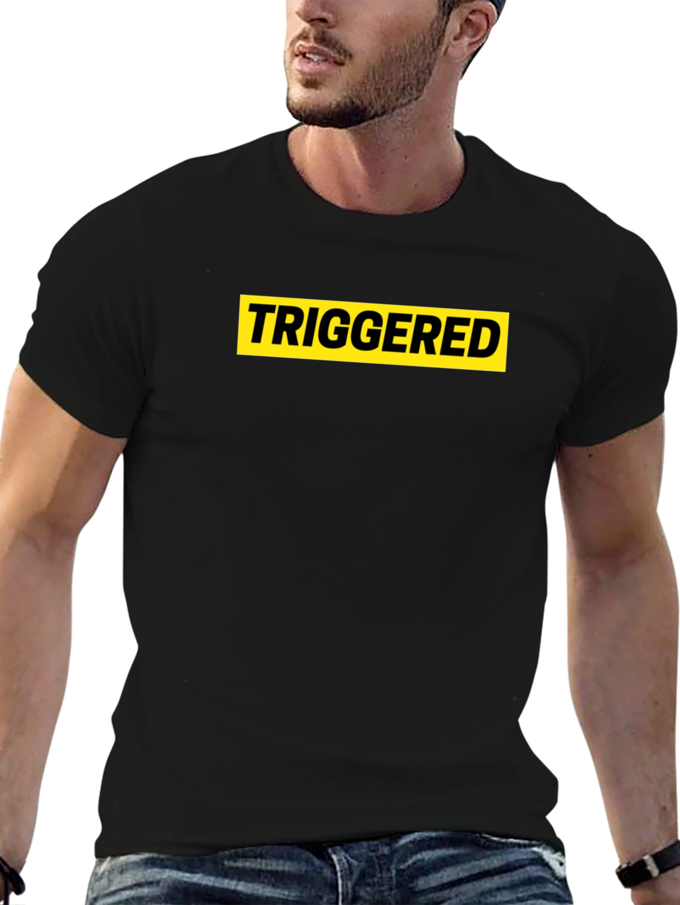 Triggered Graphic Tee - Black Cotton T-Shirt