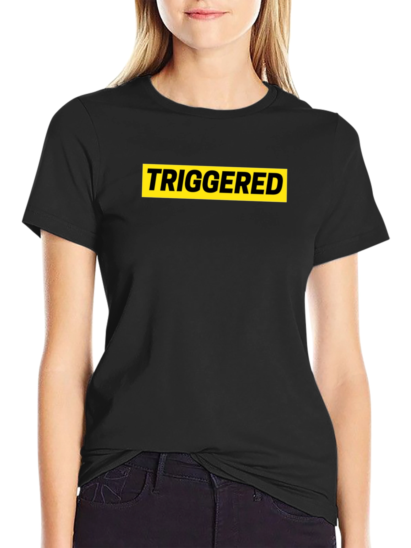 Triggered Graphic Tee - Black Cotton T-Shirt