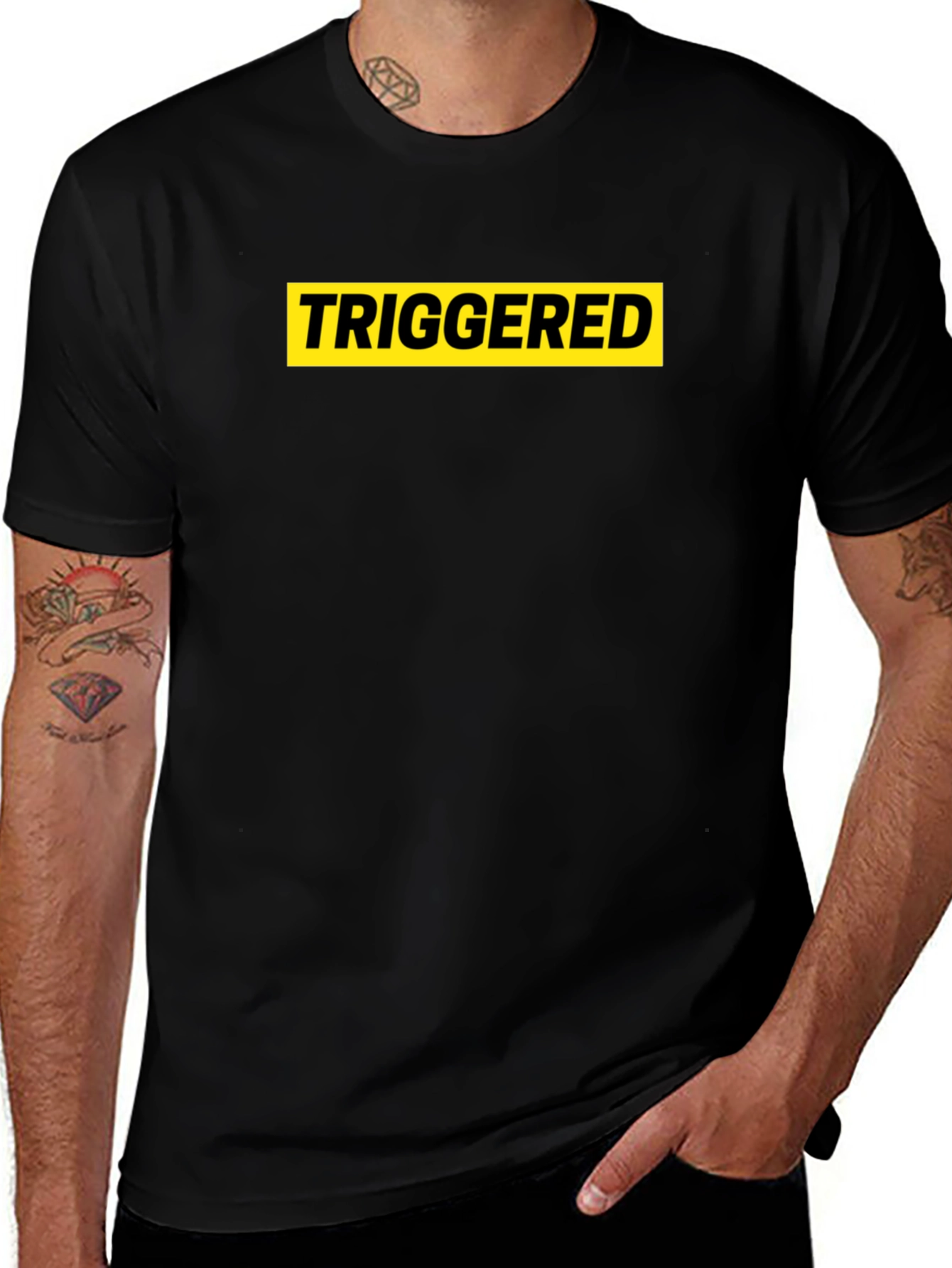 Triggered Graphic Tee - Black Cotton T-Shirt