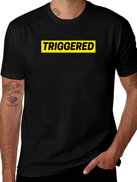Triggered Graphic Tee - Black Cotton T-Shirt