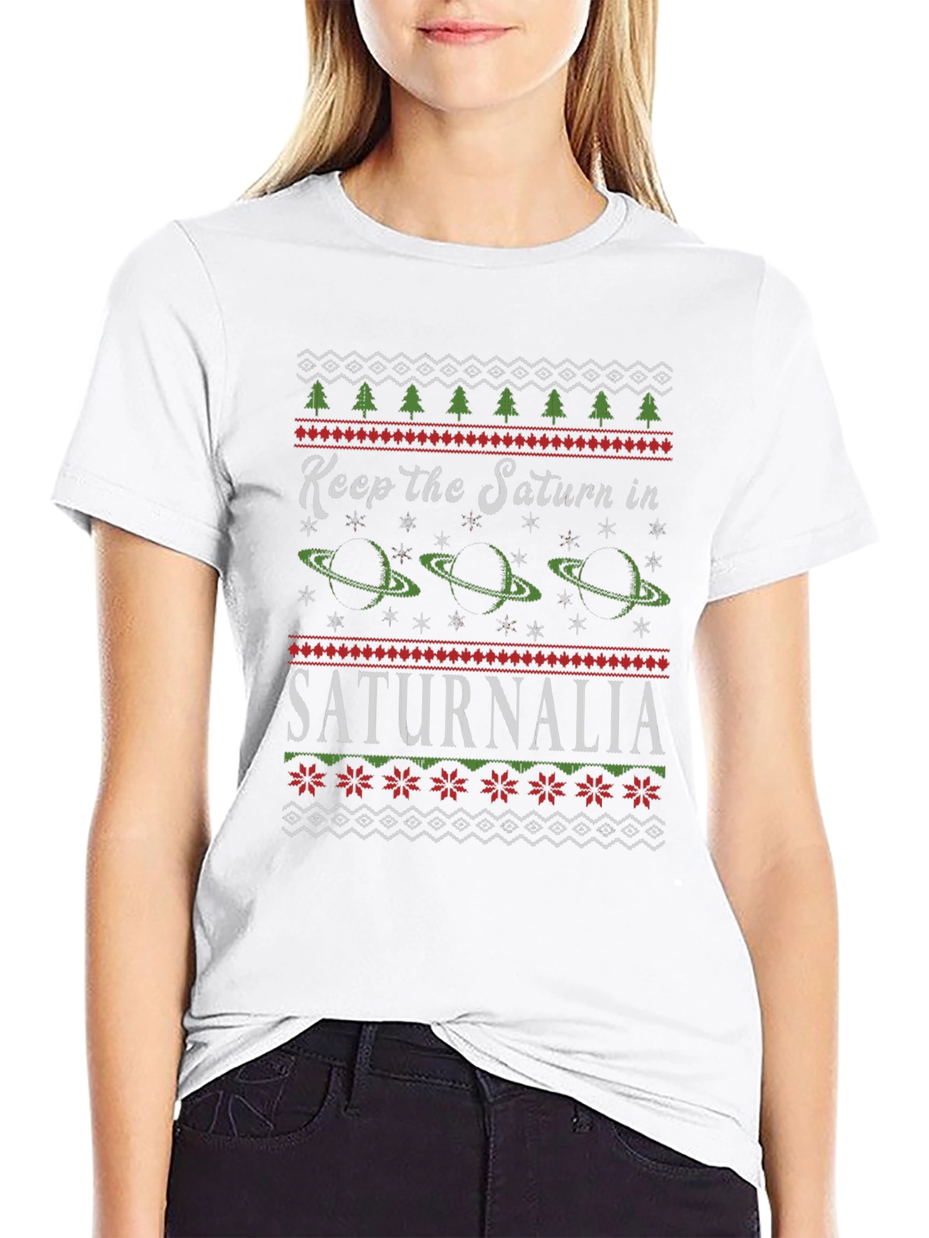 Saturnalia Holiday T-Shirt - Ugly Sweater Style