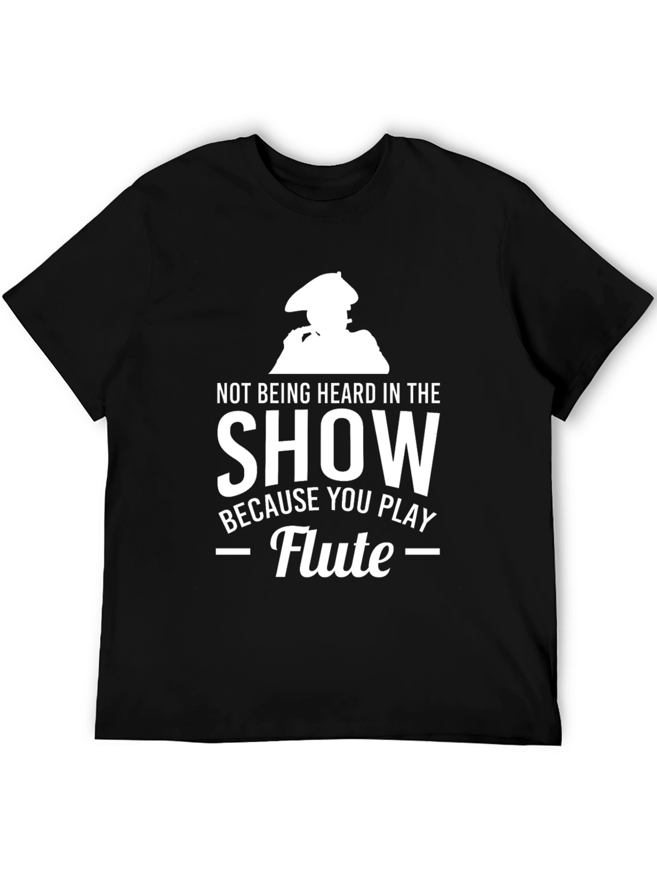 Funny Flute Player Black T-Shirt