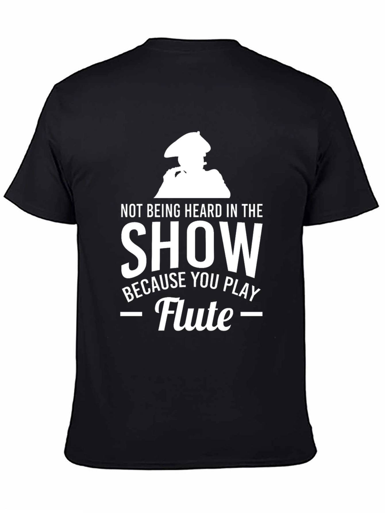 Funny Flute Player Black T-Shirt