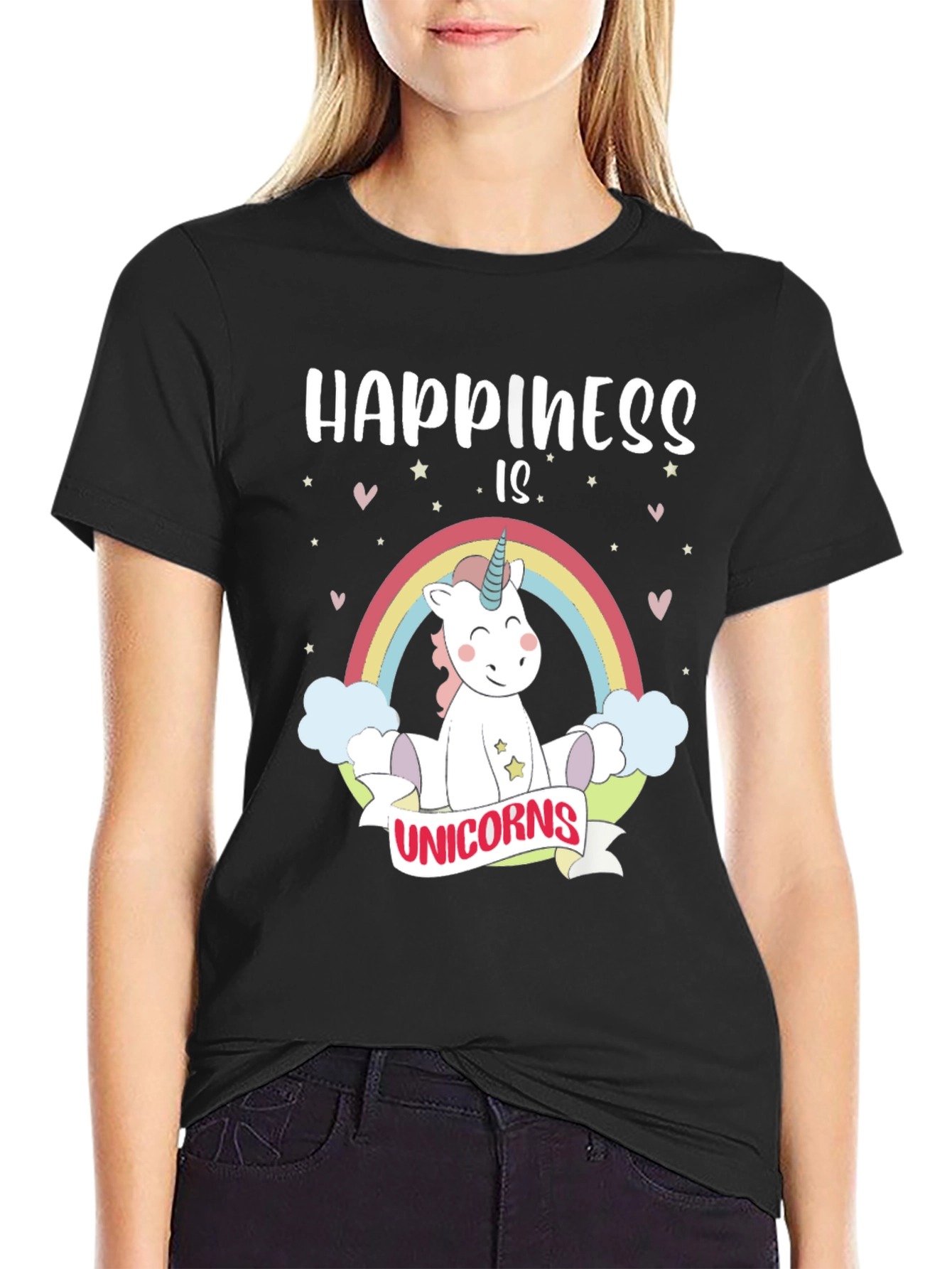 Happiness Is Unicorns Graphic T-Shirt