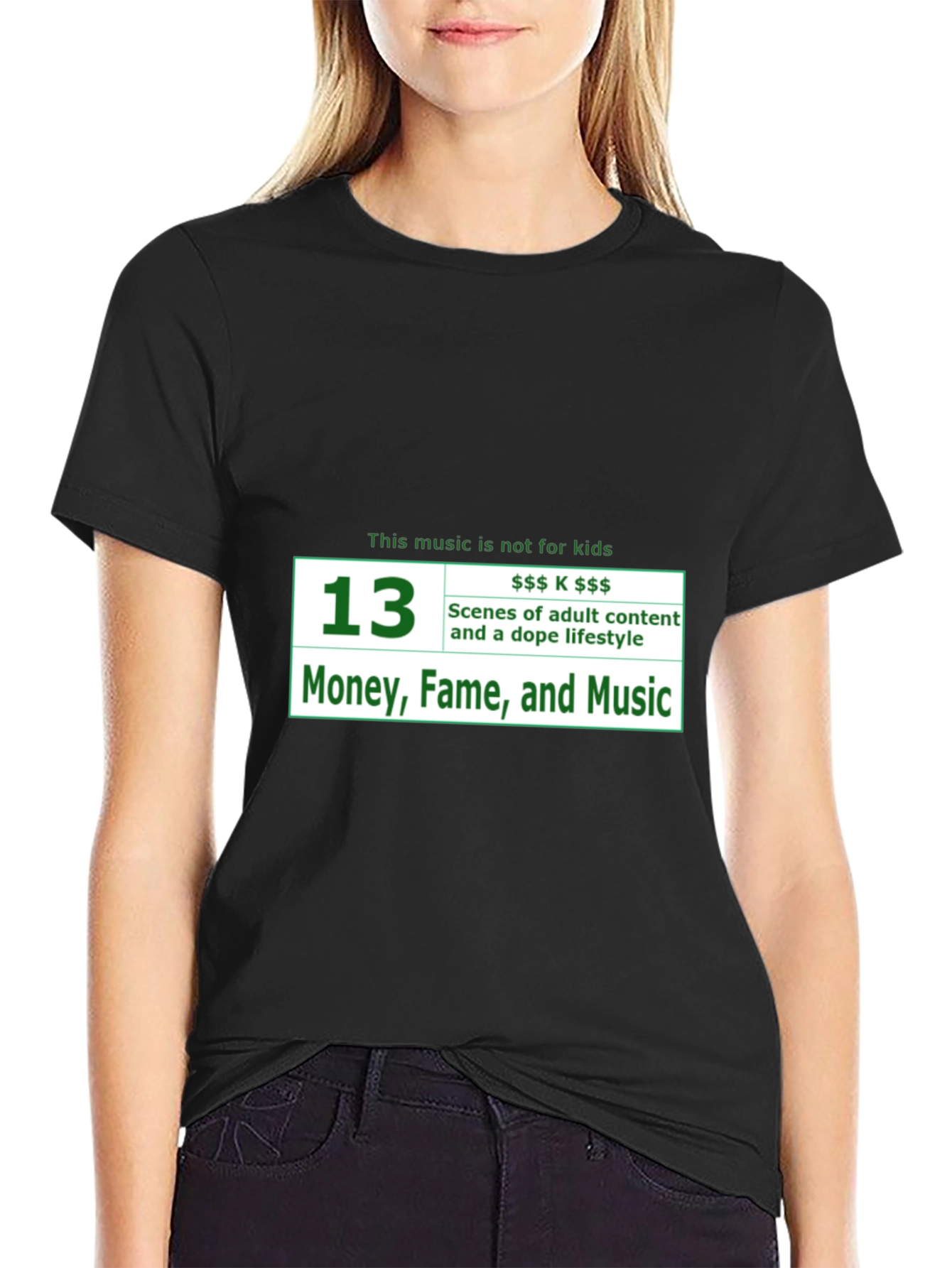Adult Content Music Black T-Shirt