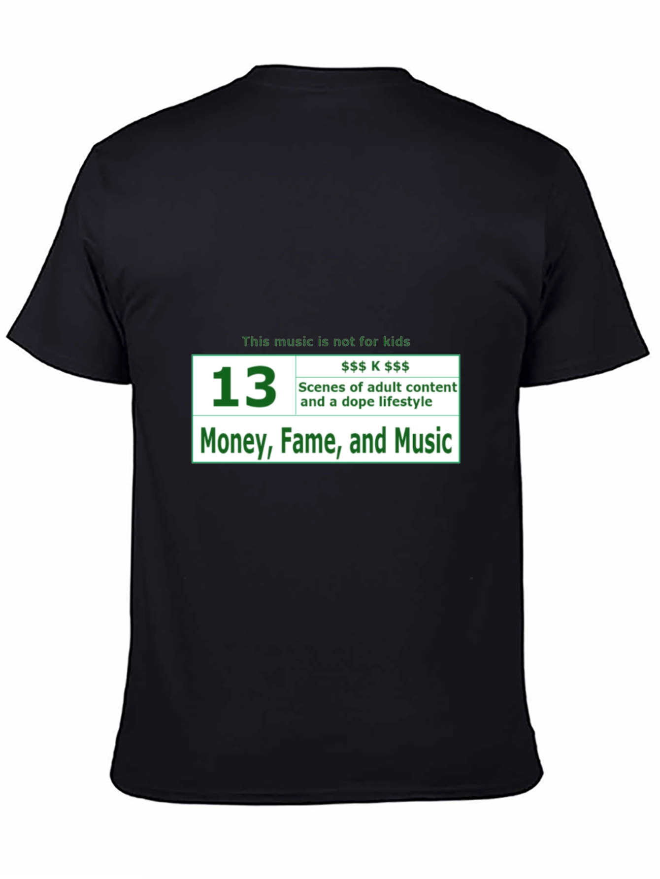 Adult Content Music Black T-Shirt