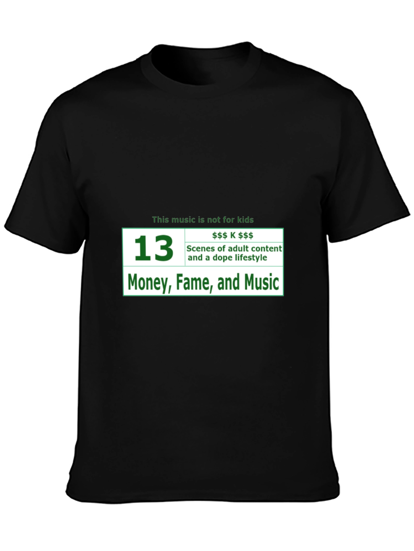 Adult Content Music Black T-Shirt