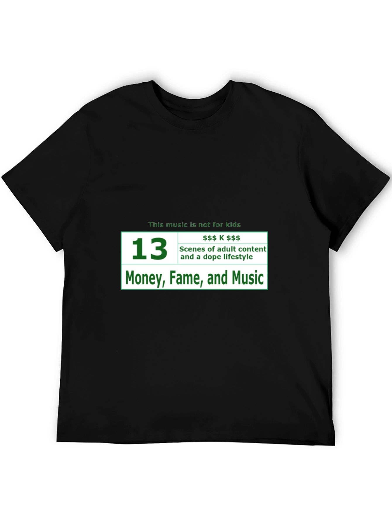 Adult Content Music Black T-Shirt