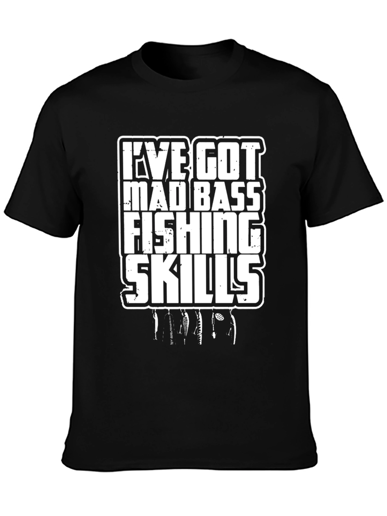 Mad Bass Fishing Skills Graphic Tee - Black