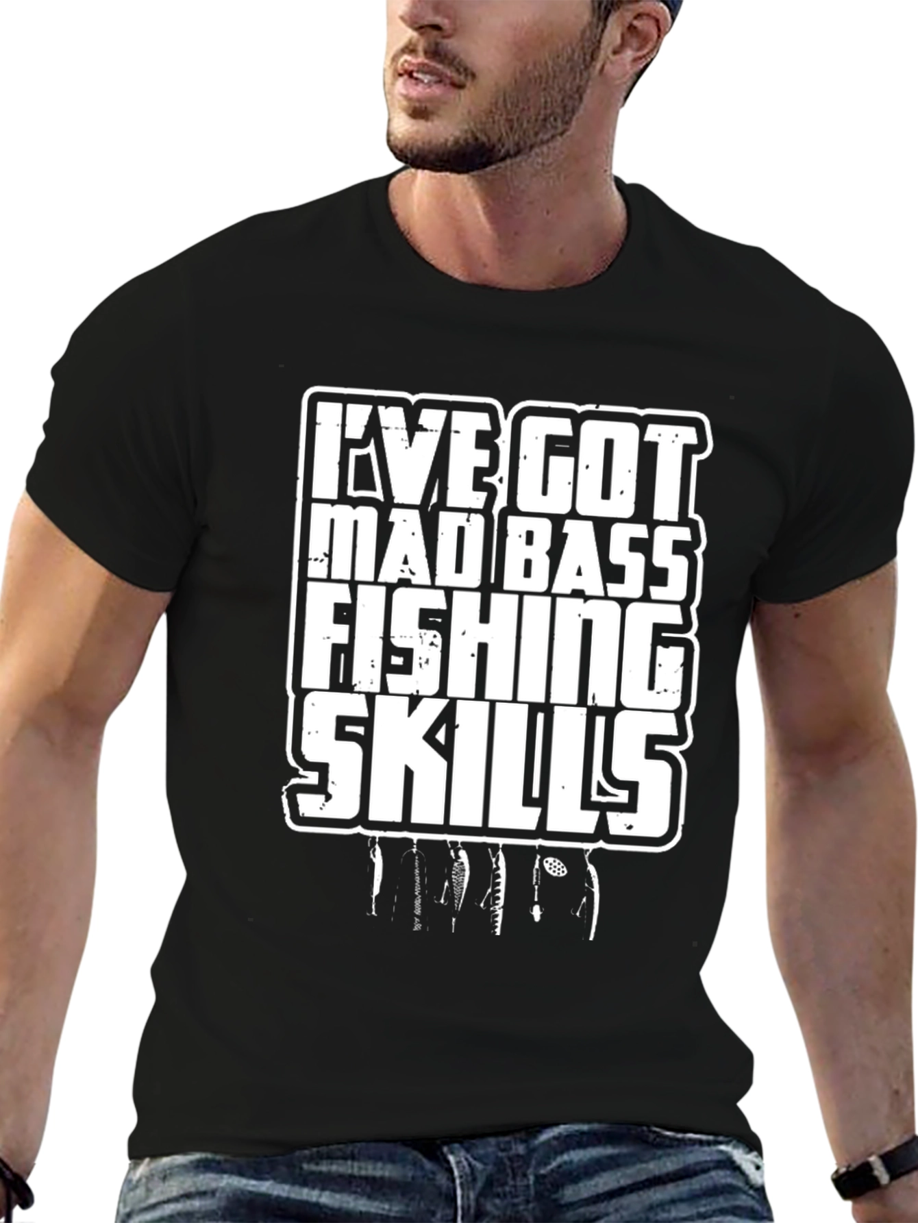 Mad Bass Fishing Skills Graphic Tee - Black