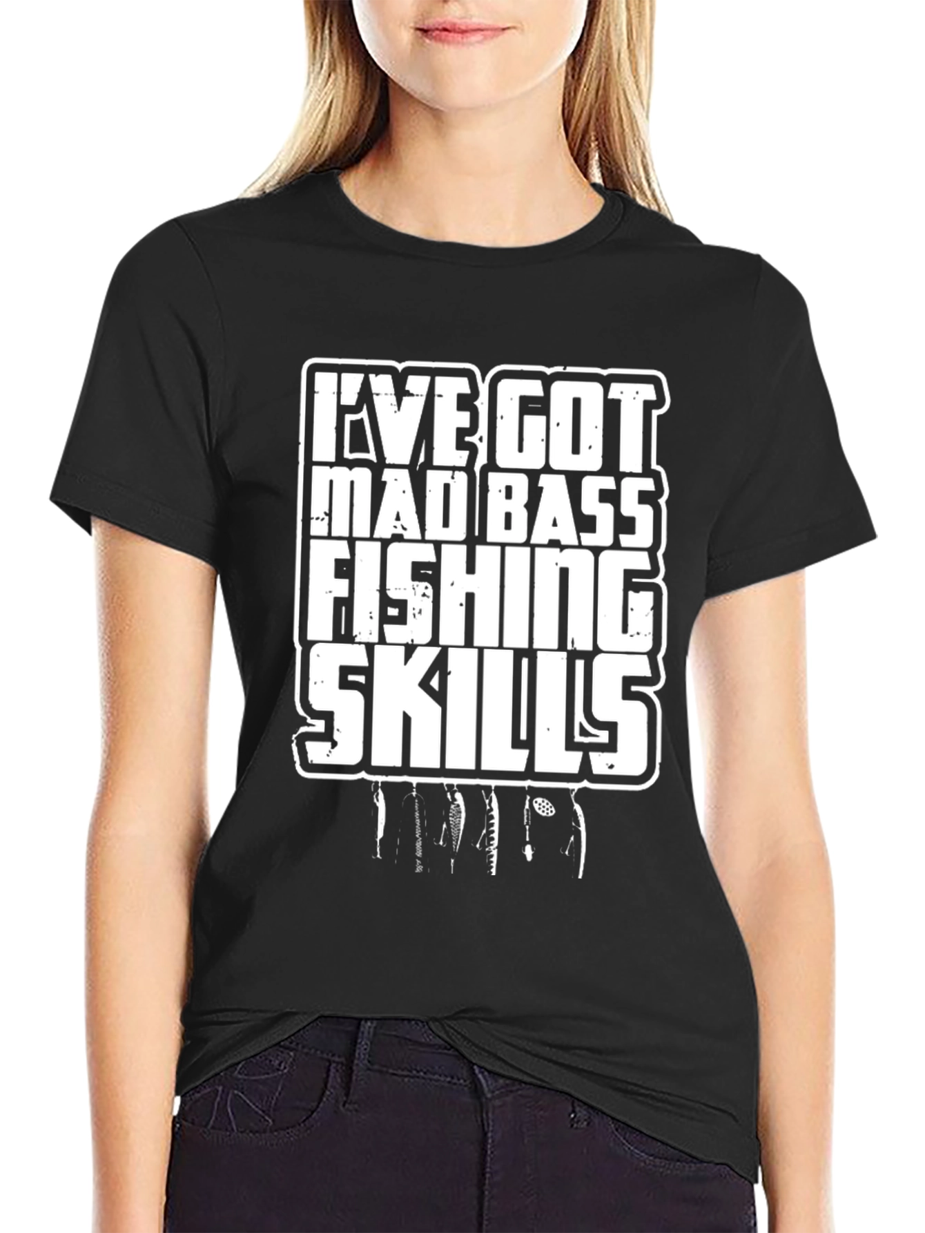Mad Bass Fishing Skills Graphic Tee - Black