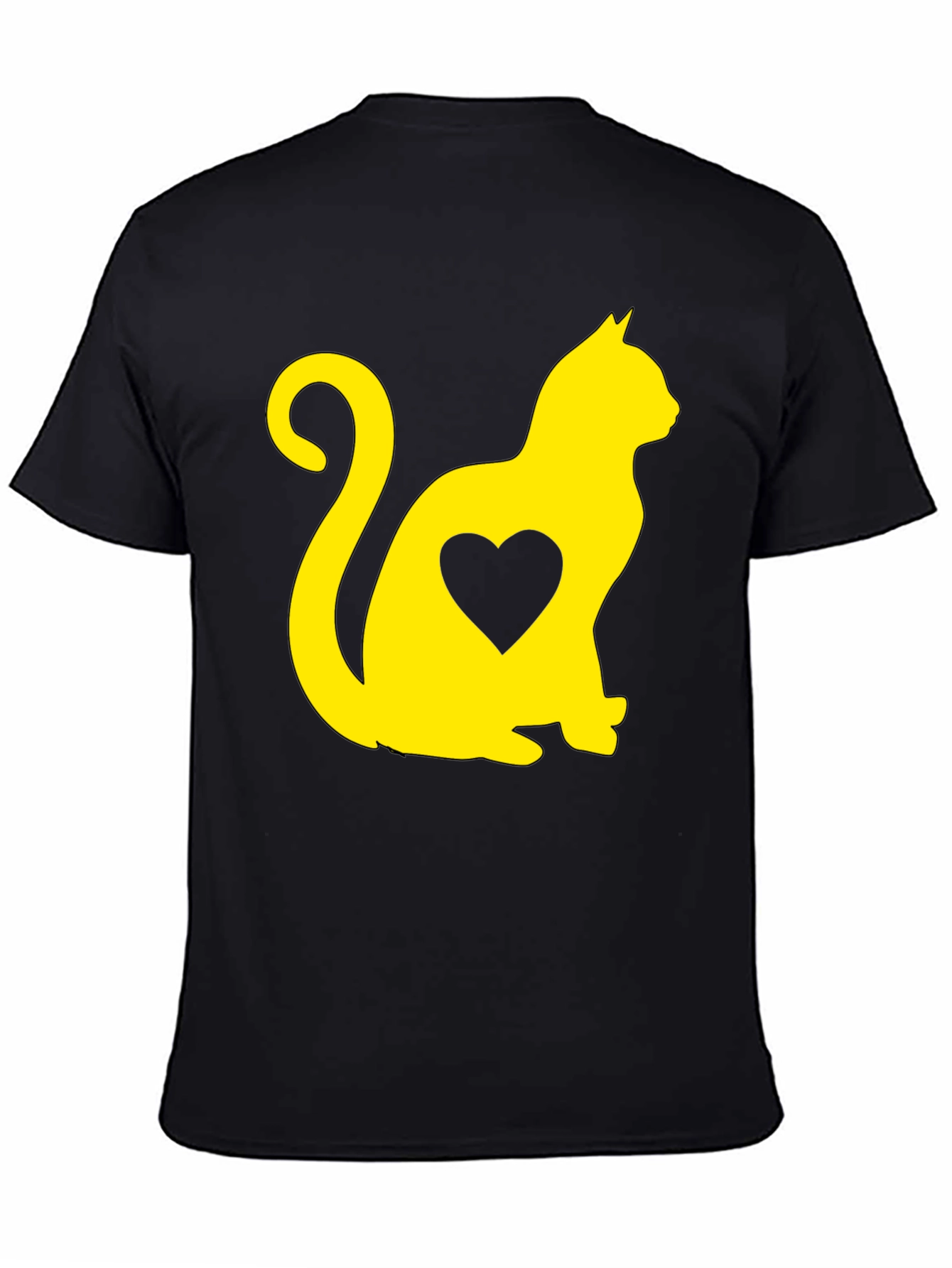 Cat Heart Graphic Tee - Black