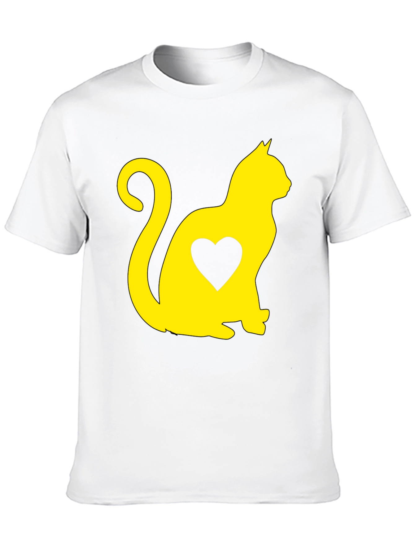 Cat Heart Graphic Tee - Black