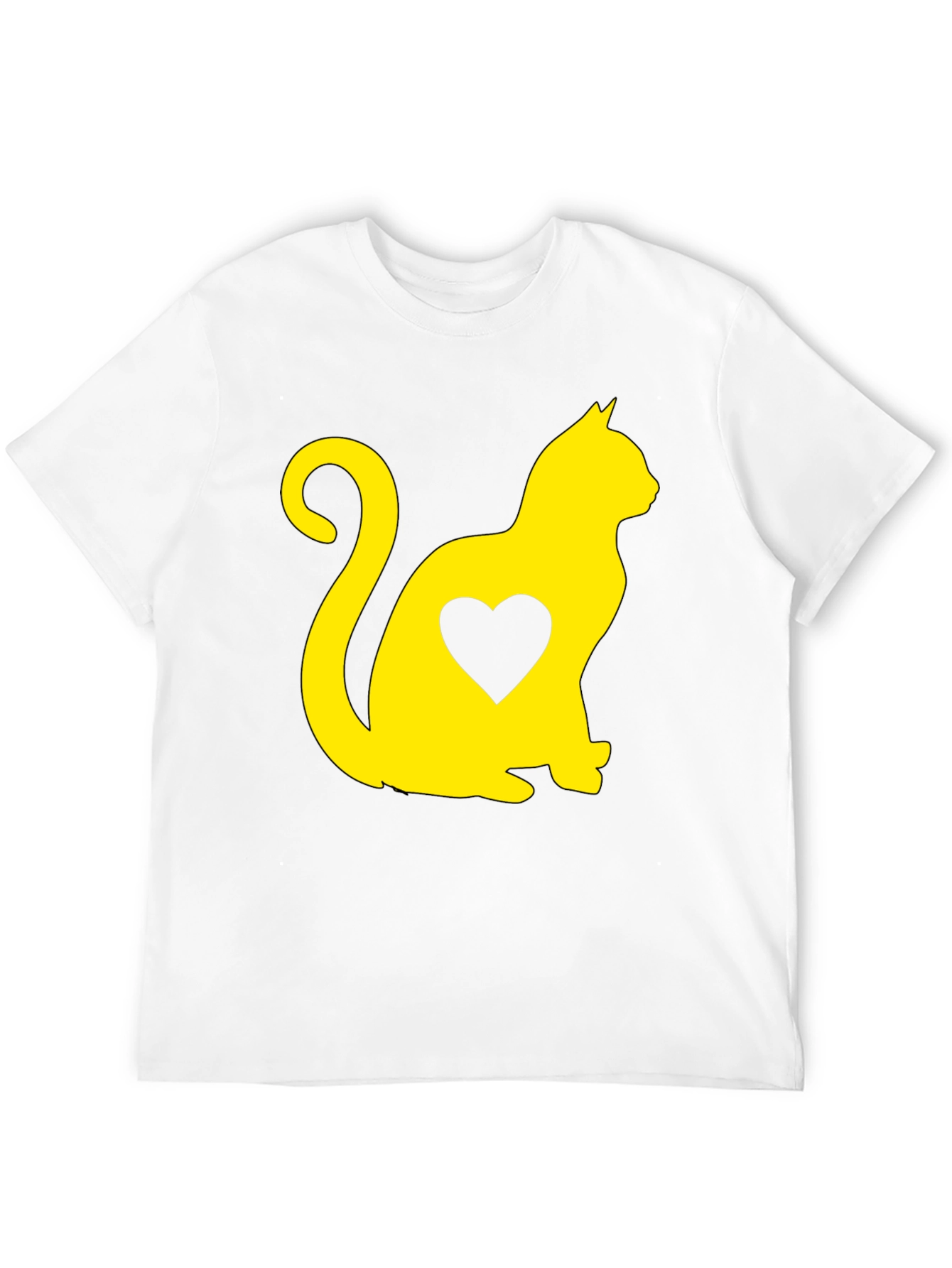 Cat Heart Graphic Tee - Black