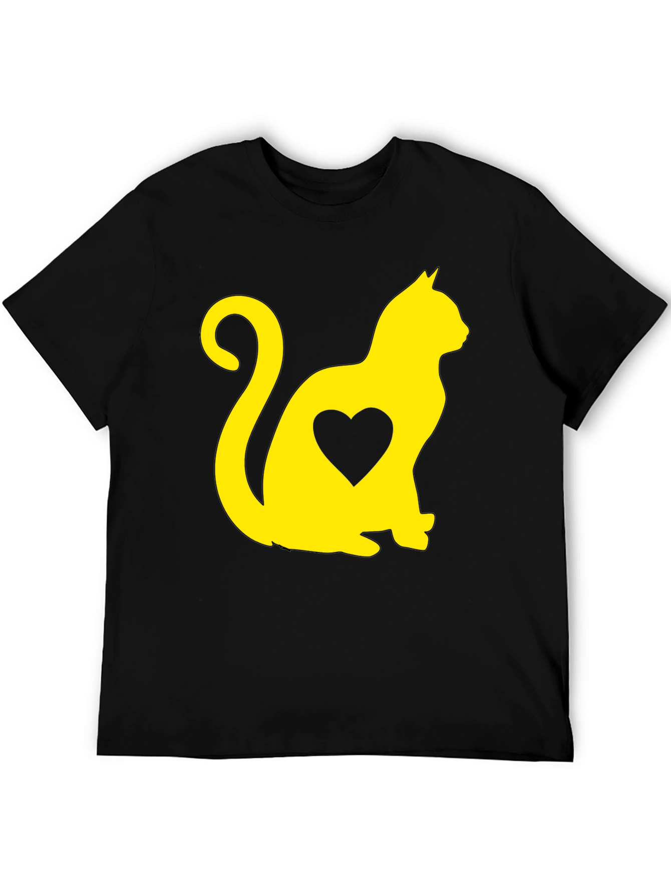 Cat Heart Graphic Tee - Black