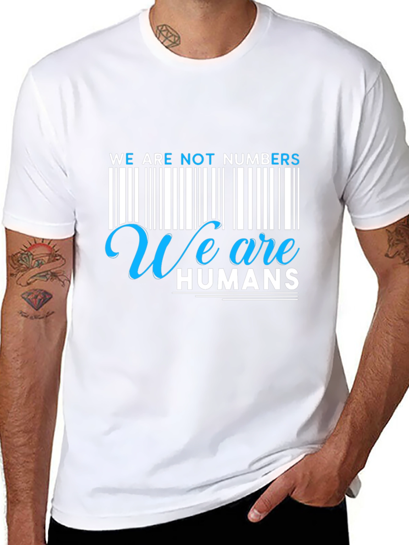 We Are Not Numbers We Are Humans Graphic Tee