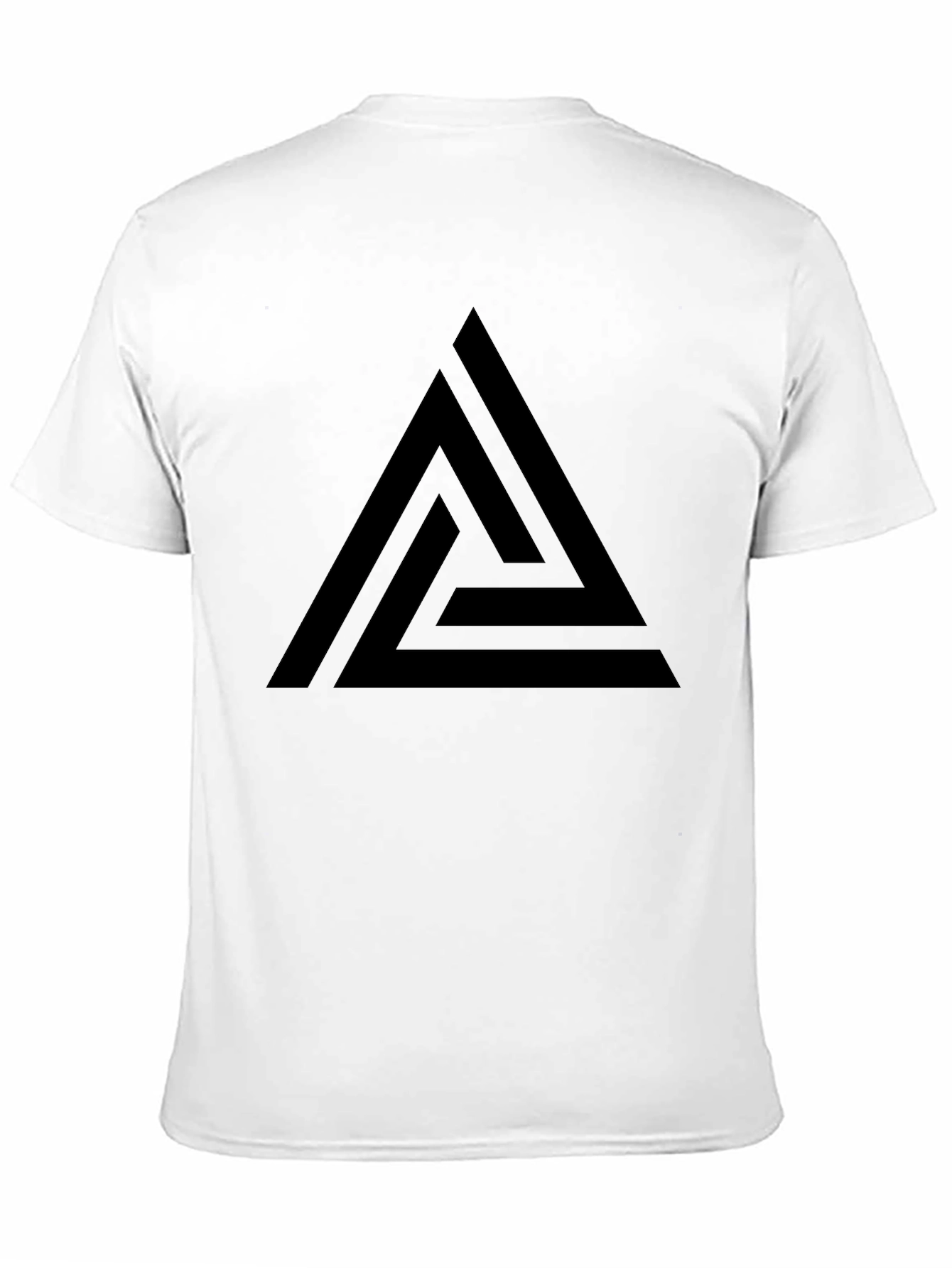 Black T-Shirt with Abstract Triangle Graphic