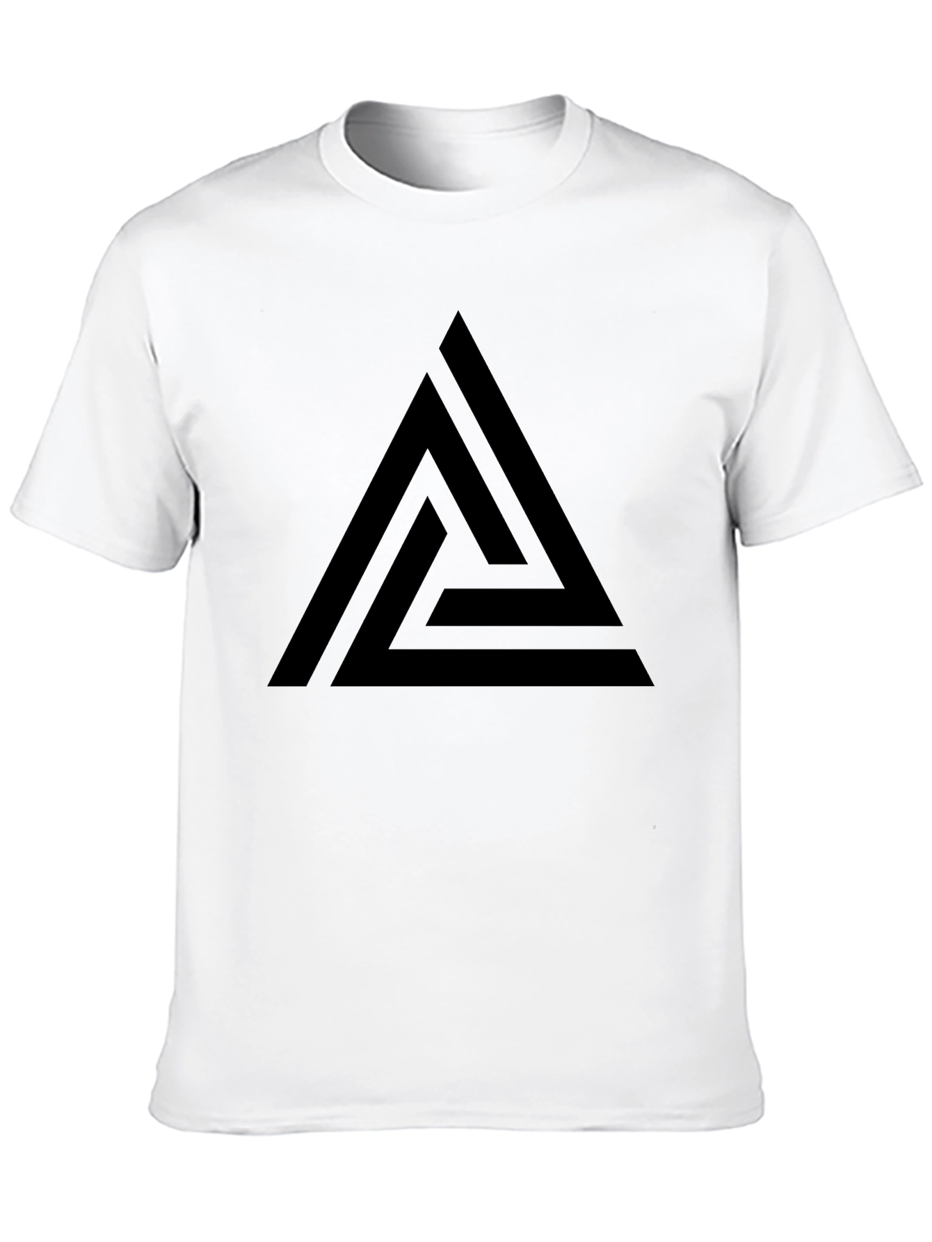 Black T-Shirt with Abstract Triangle Graphic