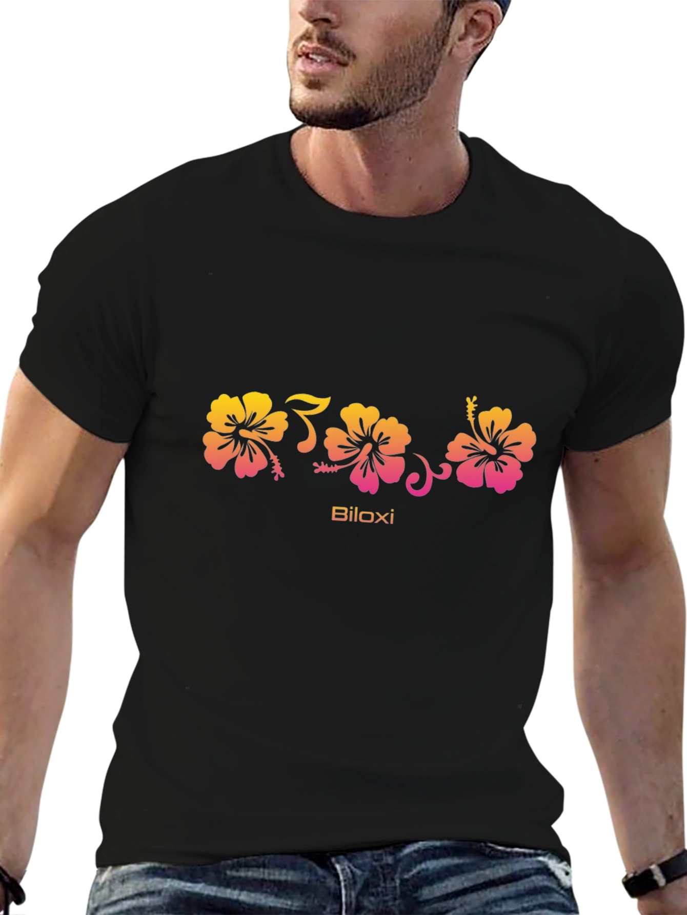 Biloxi Floral Black T-Shirt