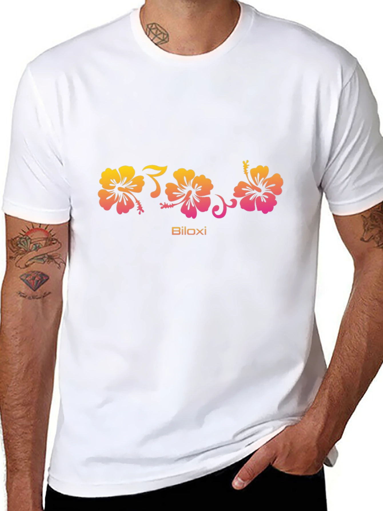 Biloxi Floral Black T-Shirt