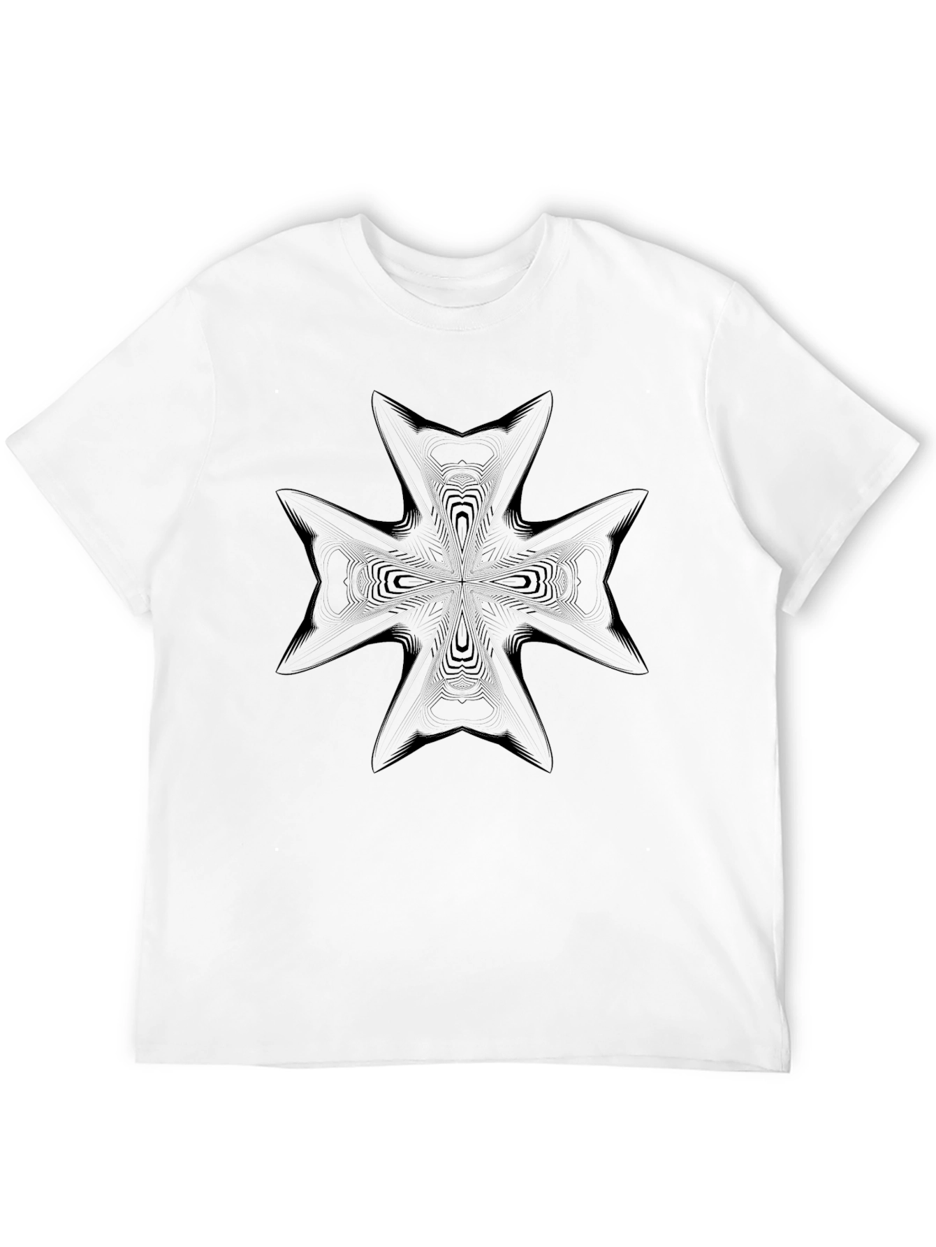 Abstract Cross Graphic Black T-Shirt
