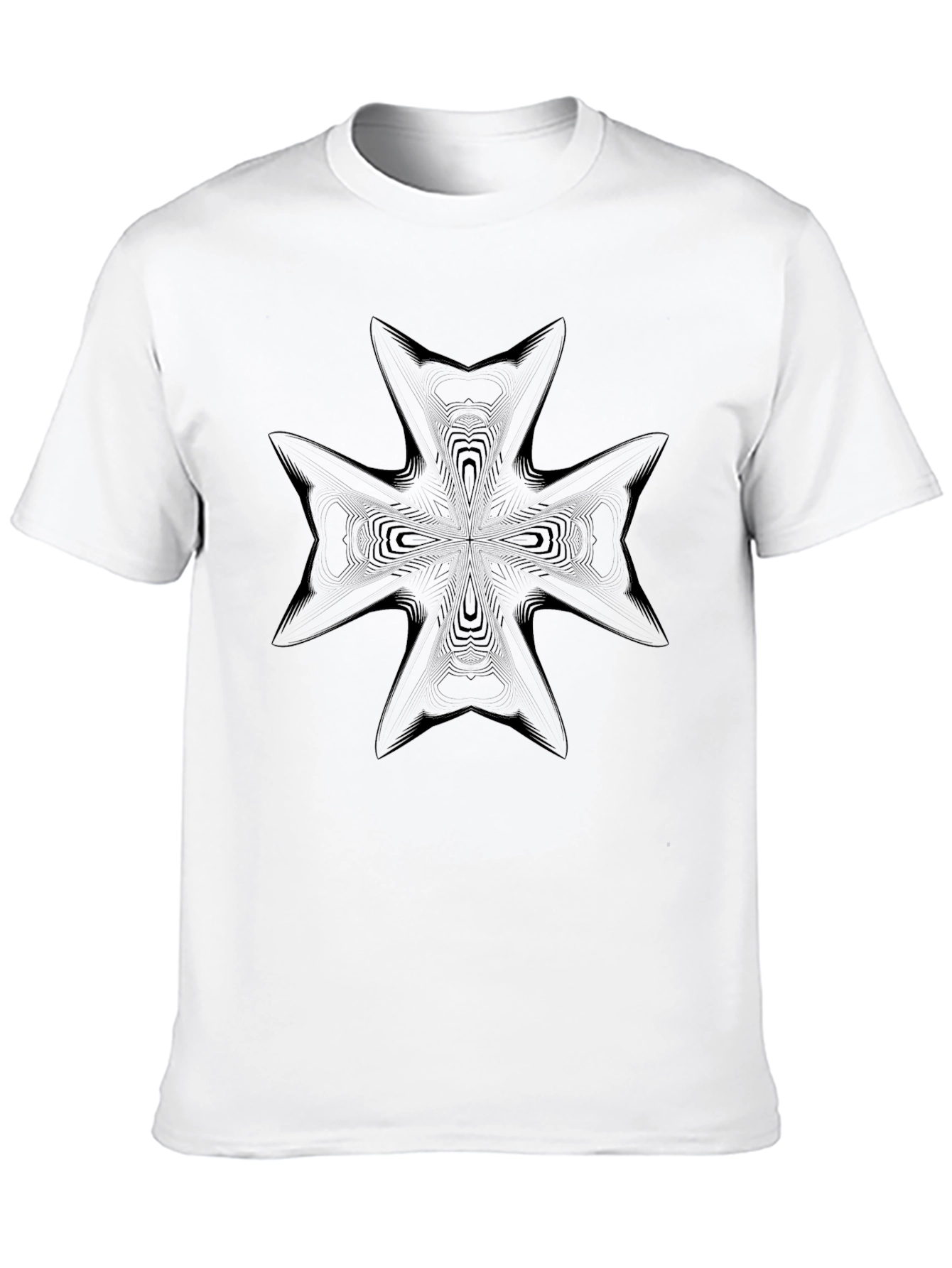 Abstract Cross Graphic Black T-Shirt