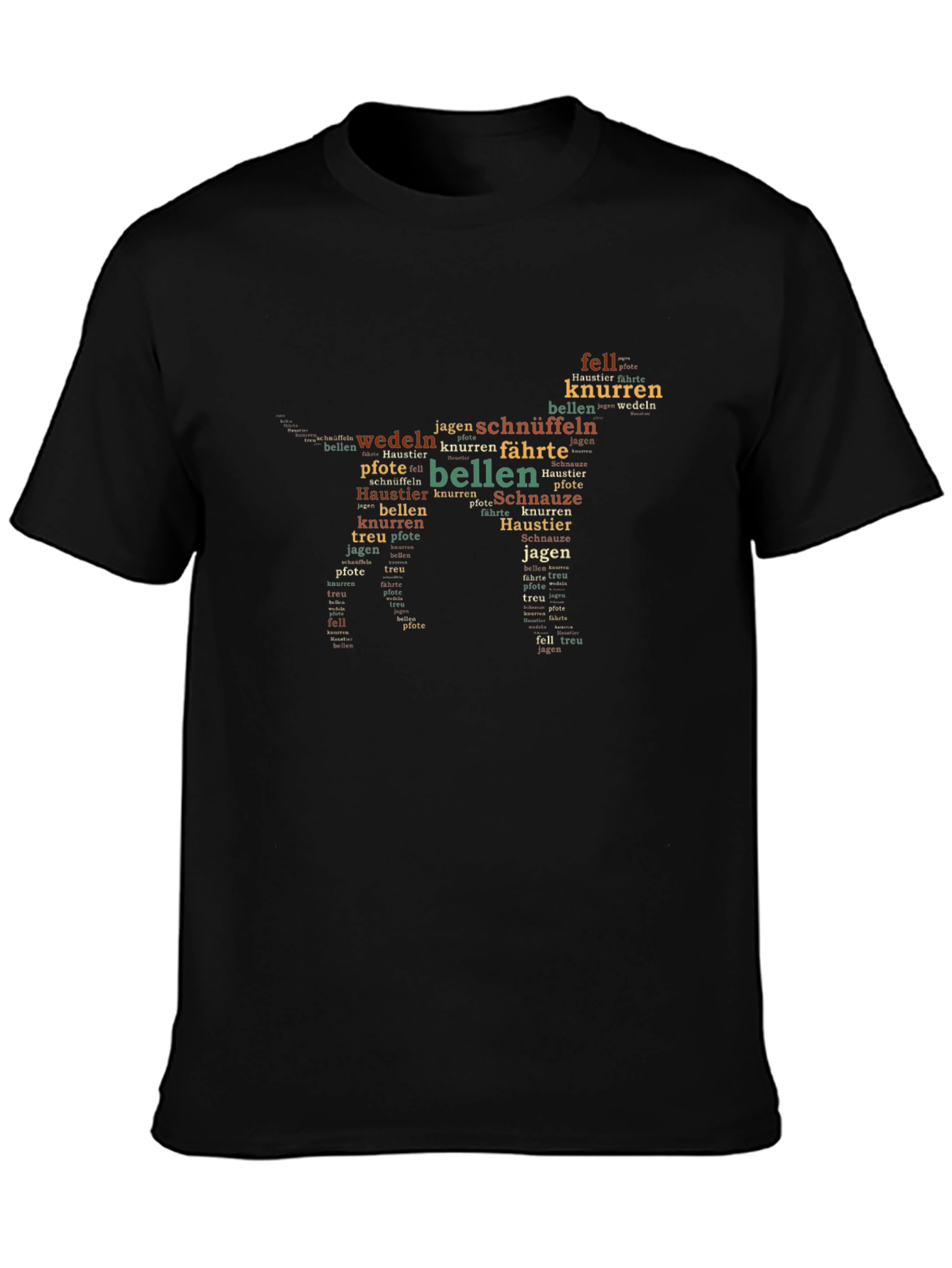 Dog Word Art T-Shirt - German Language
