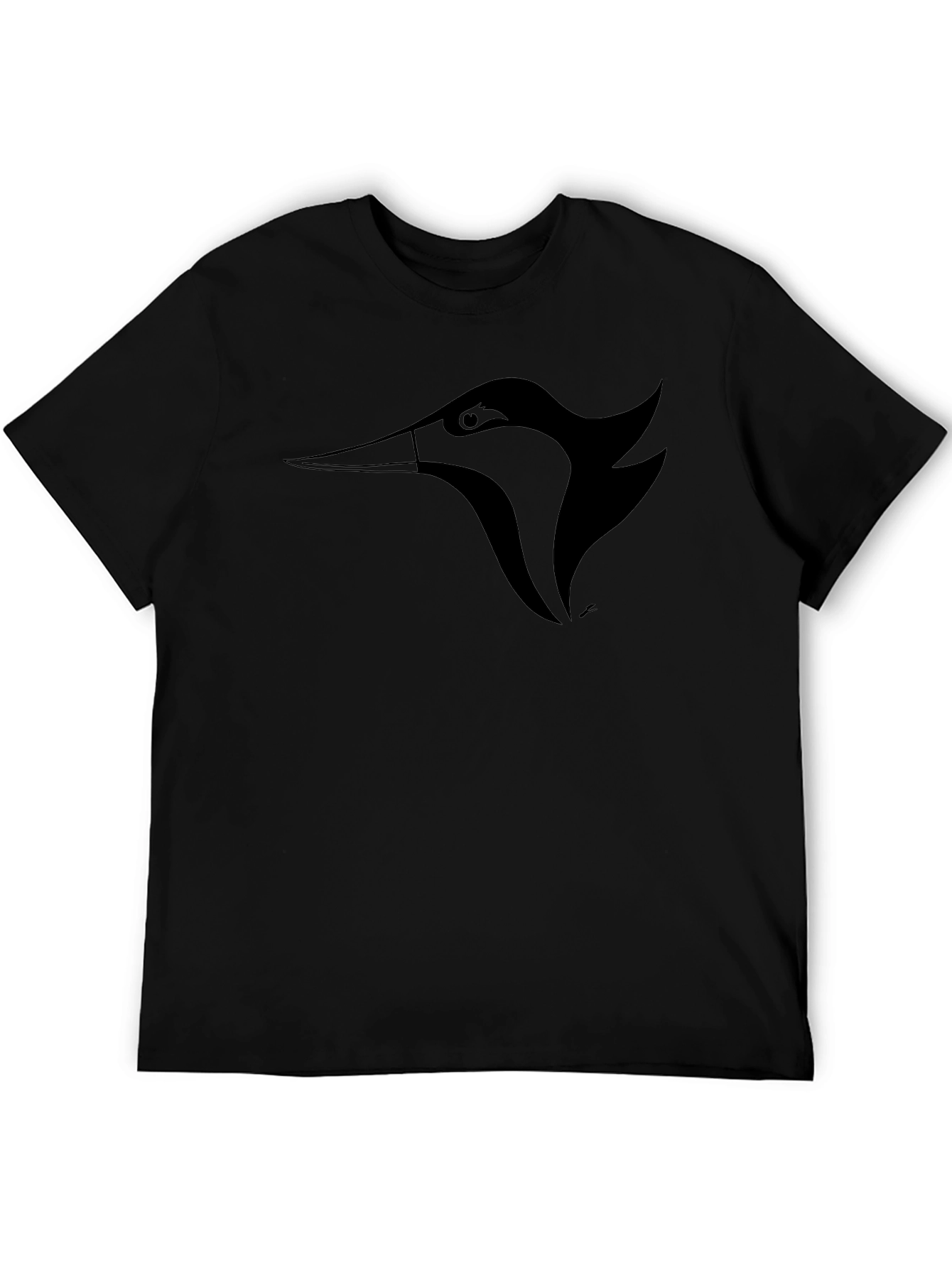 Mens Black Graphic Tee - Bird Design